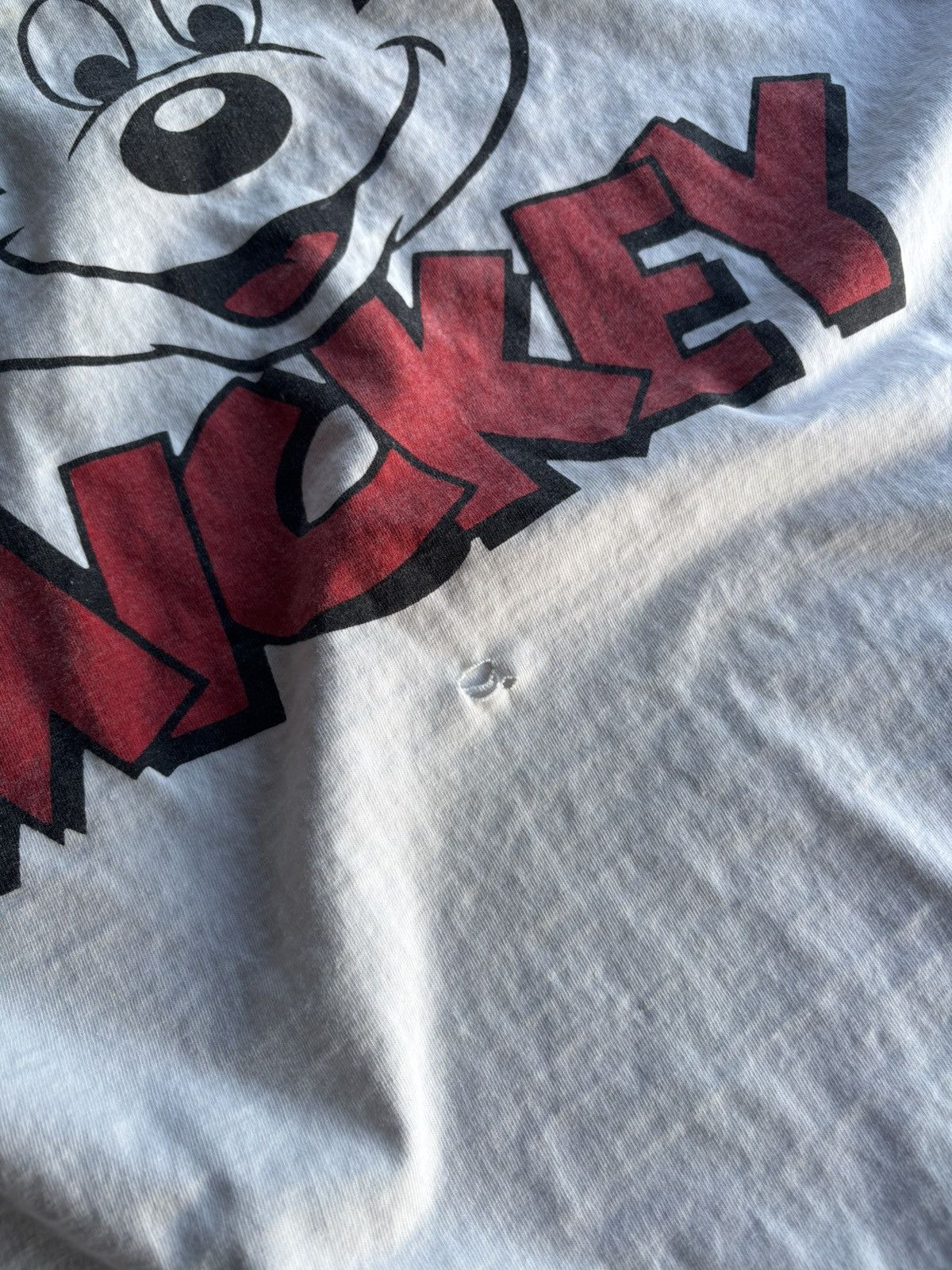 Disney Vintage 90s Mickey Big Face White Grail Tee Size US XL / EU 56 / 4 - 4 Thumbnail