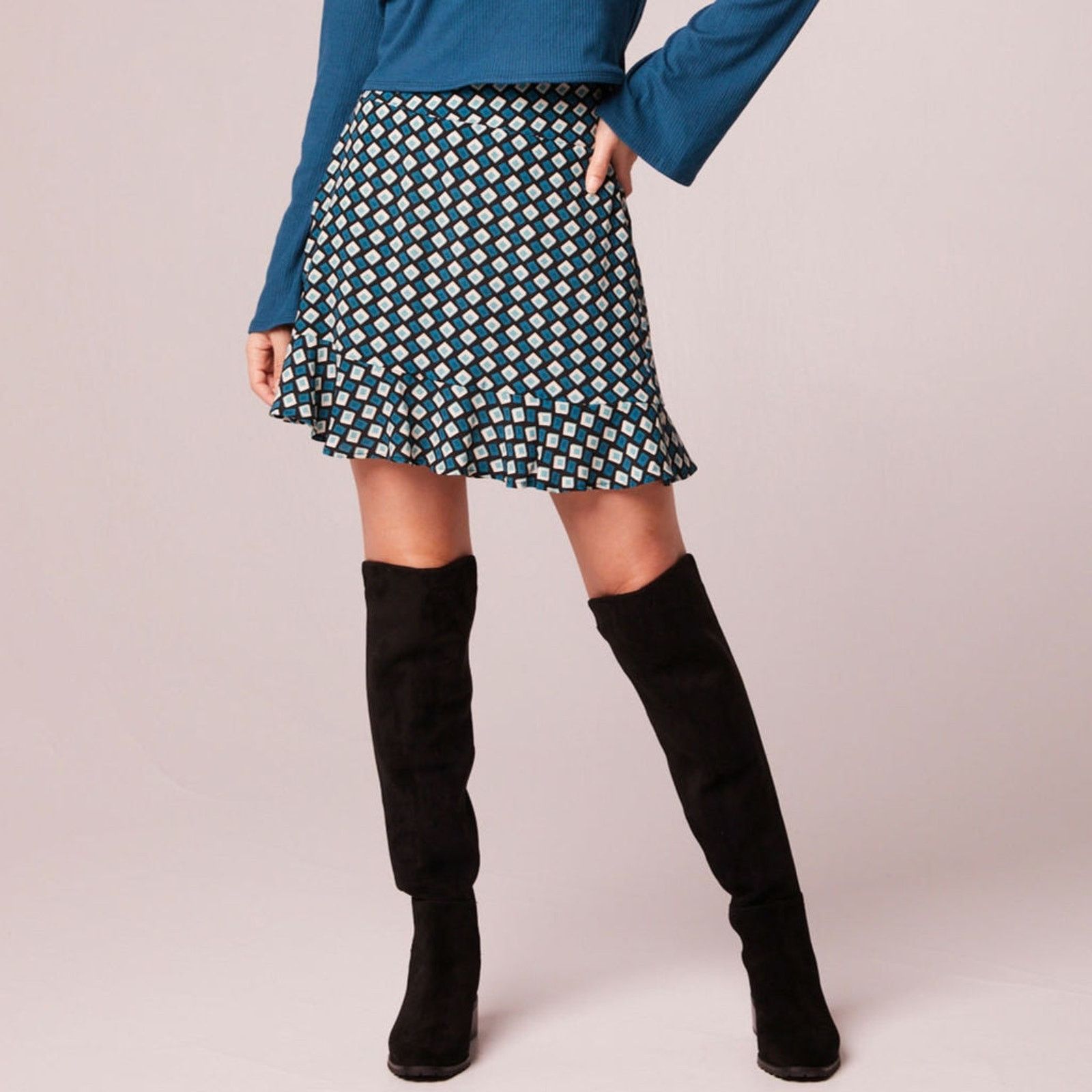Other Band of the Free Colette Diamond Mini Skirt L Preppy NWT Size 32" / US 10 / IT 46 - 2 Thumbnail