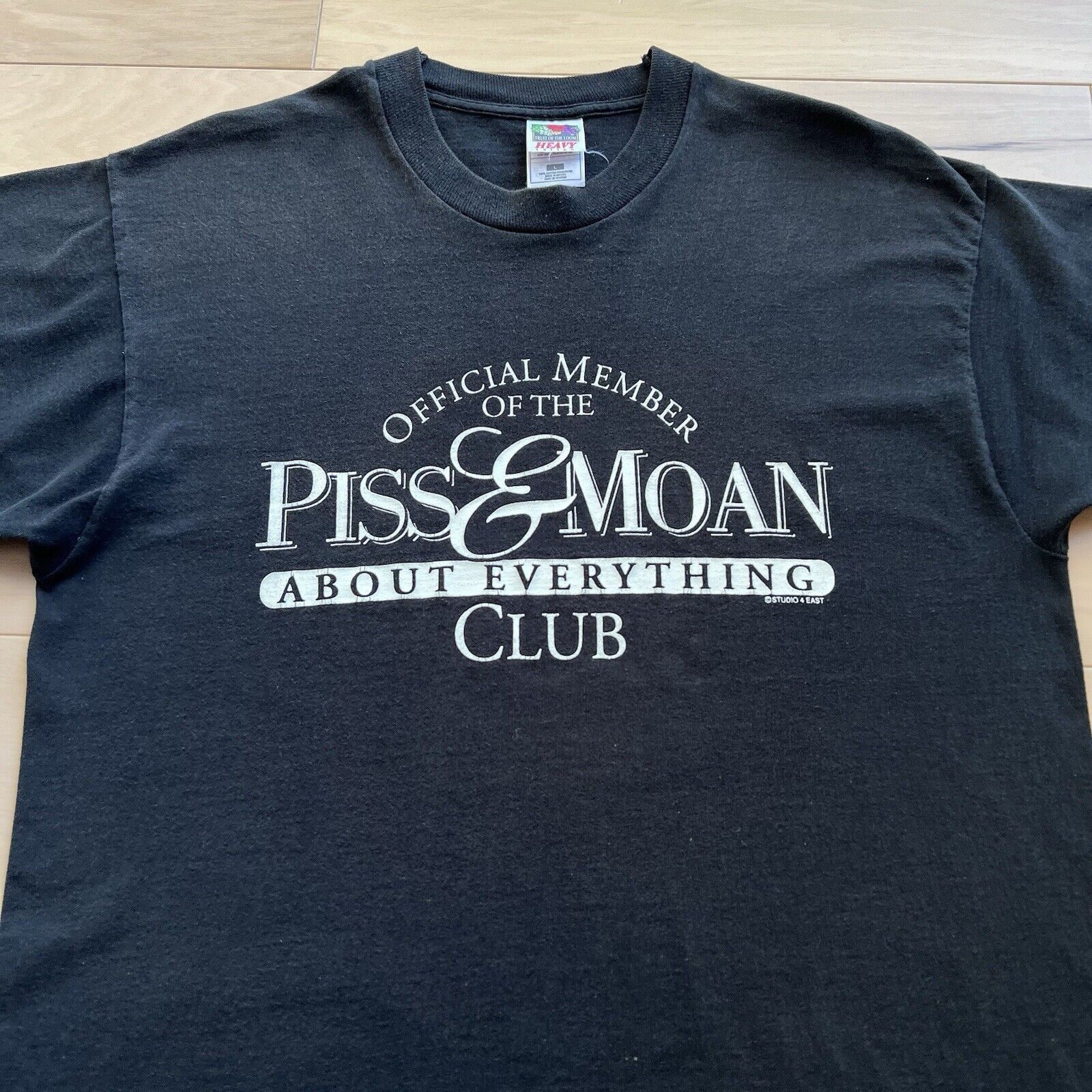 Fruit Of The Loom × Vintage Vintage Member of the Piss Moan About Everything Club Shirt Size US L / EU 52-54 / 3 - 3 Thumbnail