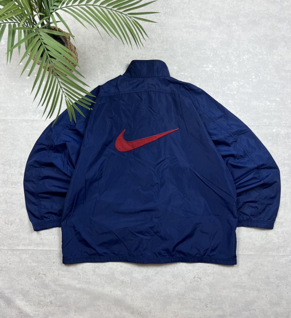 Nike 90s Nike Double Swoosh Vintage Y2K Oversized Nylon Jacket Size US XL / EU 56 / 4 - 2 Thumbnail