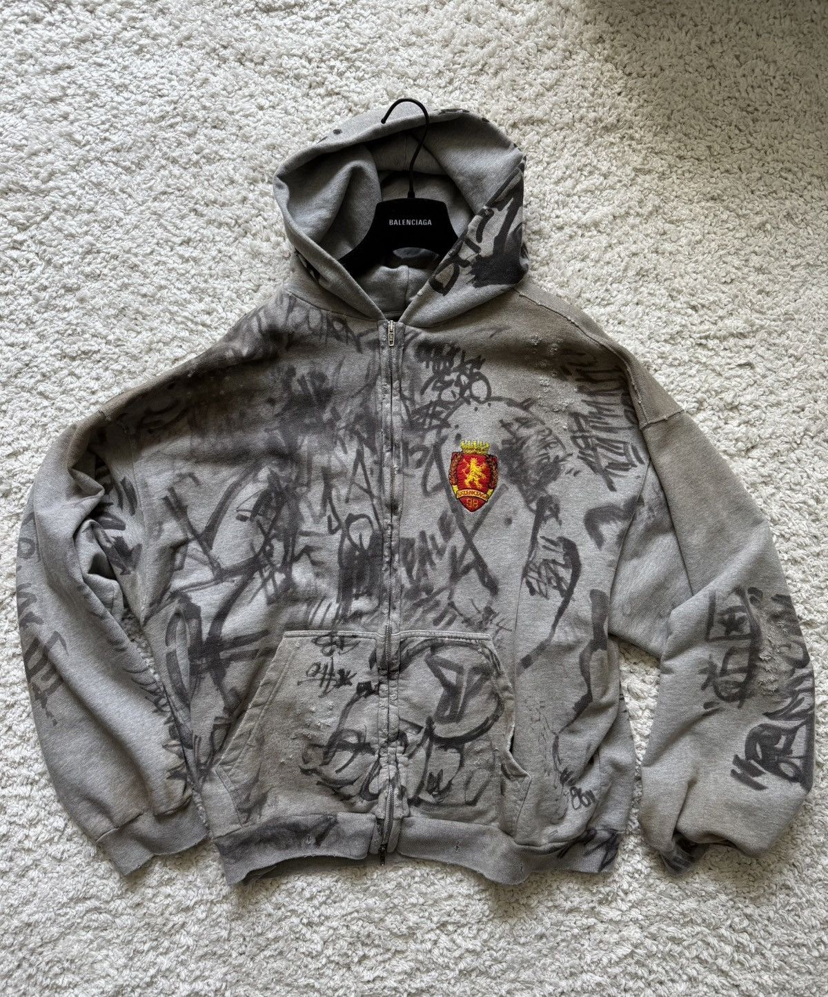Balenciaga BALENCIAGA SKATER ZIP-UP HOODIE | Grailed