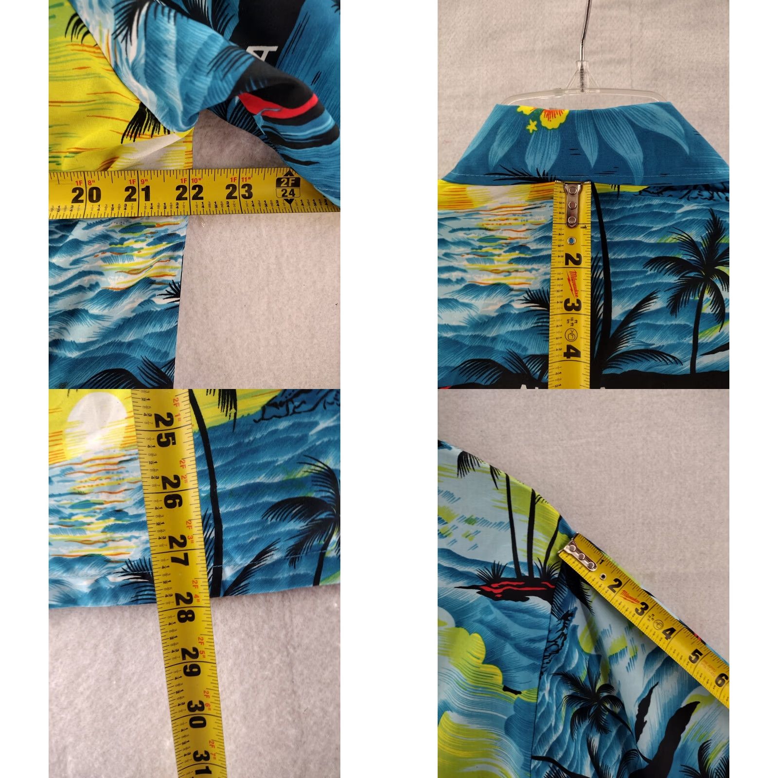 Vintage La Leela Blue Hawaiian Shirt Mens XL Casual Button-Down w/ Palm Trees, Polyester, Short Sleeve, Patterned, 60s-90s Aloha Beach Theme, Regular Fit Size US XL / EU 56 / 4 - 8 Thumbnail