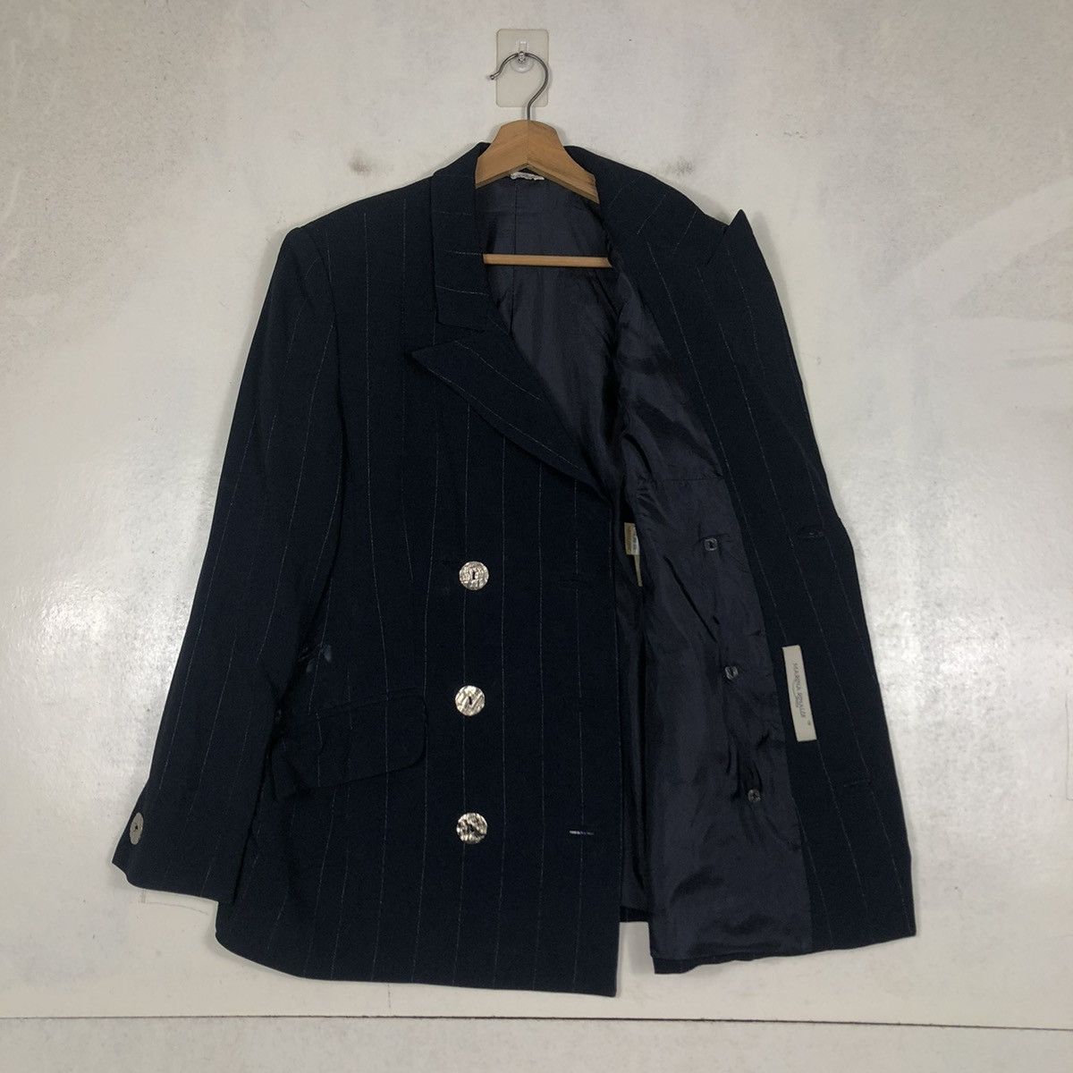 Vintage 📌VINTAGE CASUAL COATS JACKET STRIPED MARINA RINALDI ITALY Size US M / EU 48-50 / 2 - 12 Thumbnail