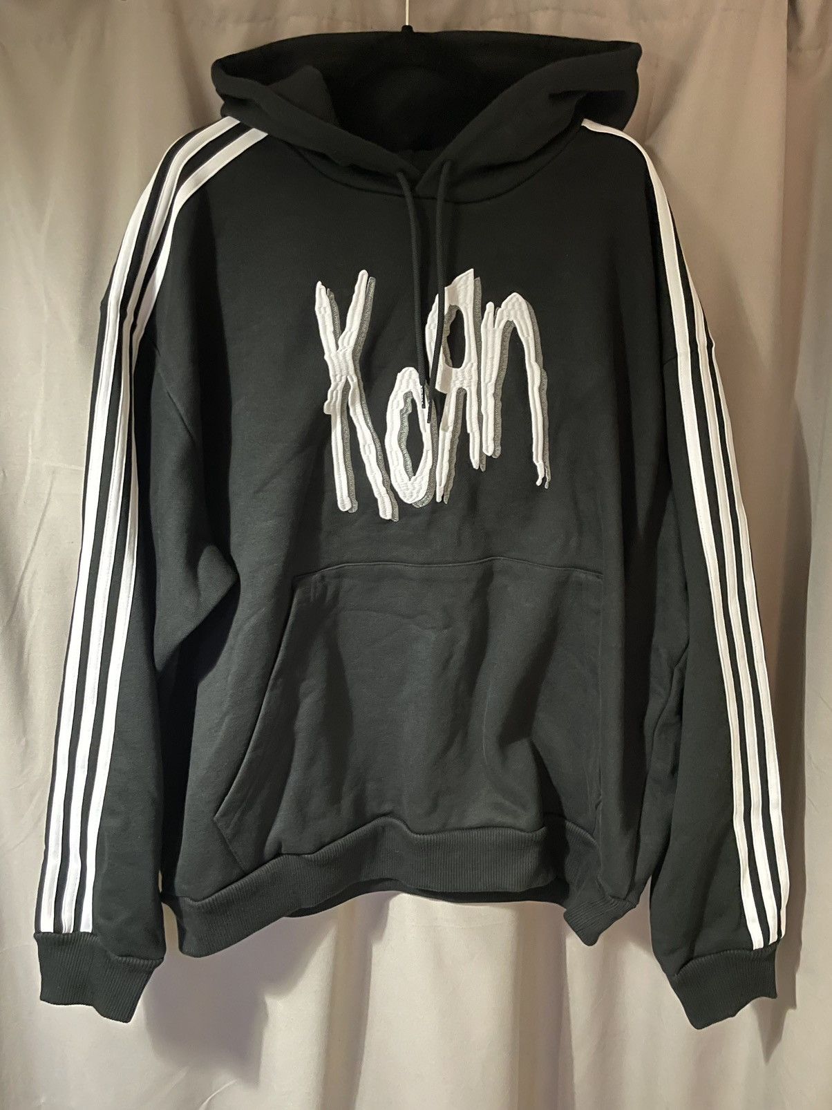 image of Adidas Korn Hoodie L in Black, Men's (Size Large)