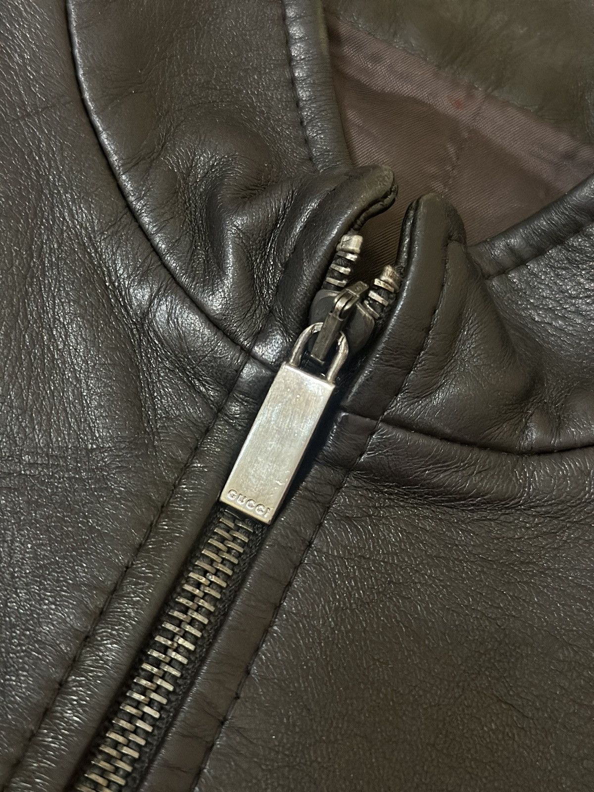 Gucci Gucci By Tom ford 1997 Flared Sleeve - Leather Jacket Size M / US 6-8 / IT 42-44 - 9 Thumbnail