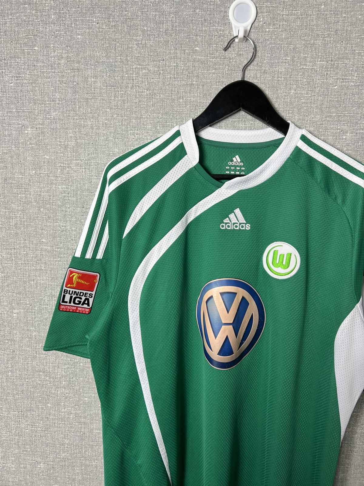Adidas Rare Adidas Wolfsburg 2009 - 2010 Bundesliga VFL Away Jersey Size US XL / EU 56 / 4 - 3 Thumbnail
