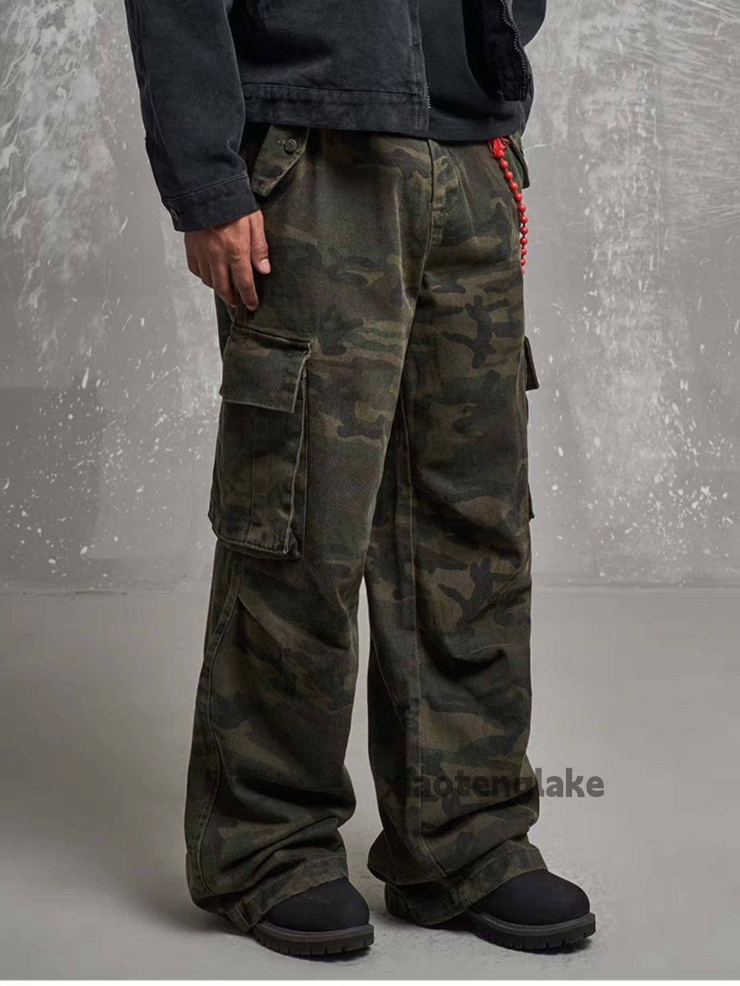 Designer × Japanese Brand × Vintage washed faded utility military camo loose baggy cargo pants Size US 33 - 7 Thumbnail