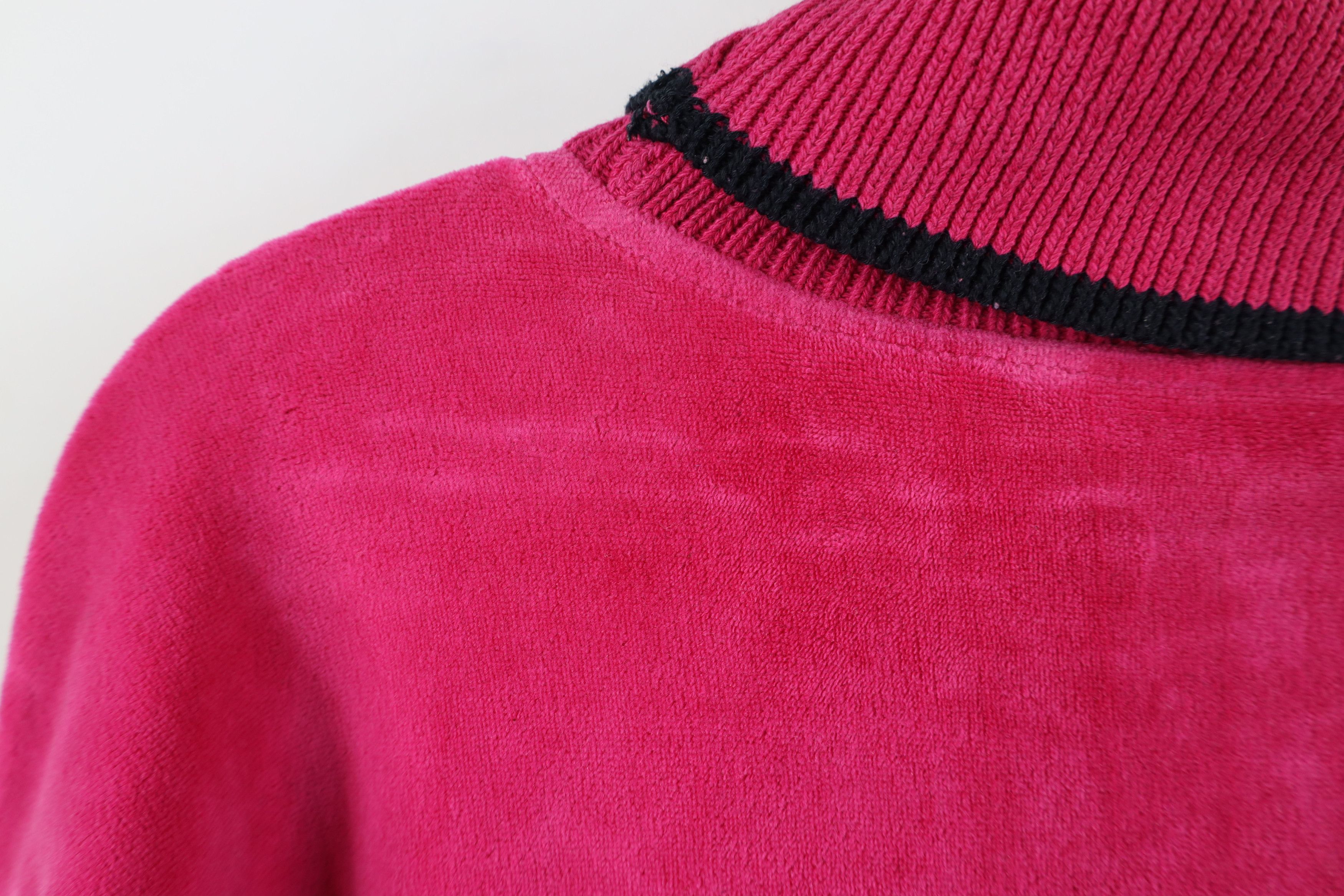 Vintage Vintage 90s Streetwear Blank Velour Turtleneck Sweater Pink Size M / US 6-8 / IT 42-44 - 11 Thumbnail