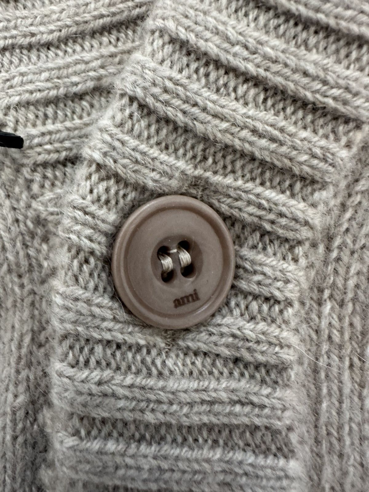 AMI AMI Paris Wool Cardigan Beige Size M Made in Italy Size M / US 6-8 / IT 42-44 - 7 Thumbnail