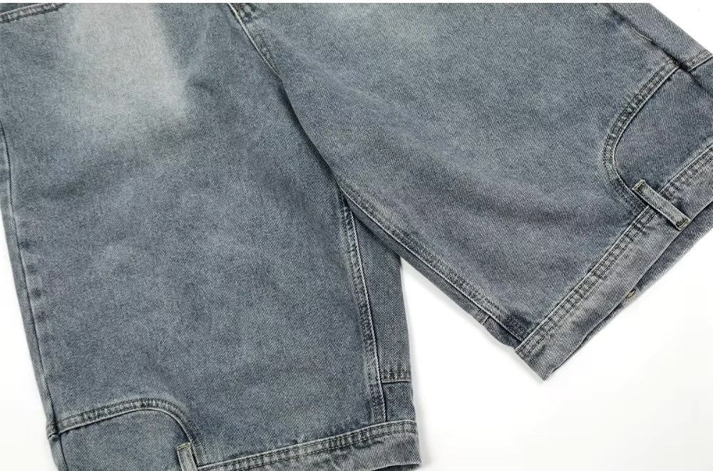 Jean Retro Waist Reversed Washed Shorts Jean Size US 31 - 5 Thumbnail