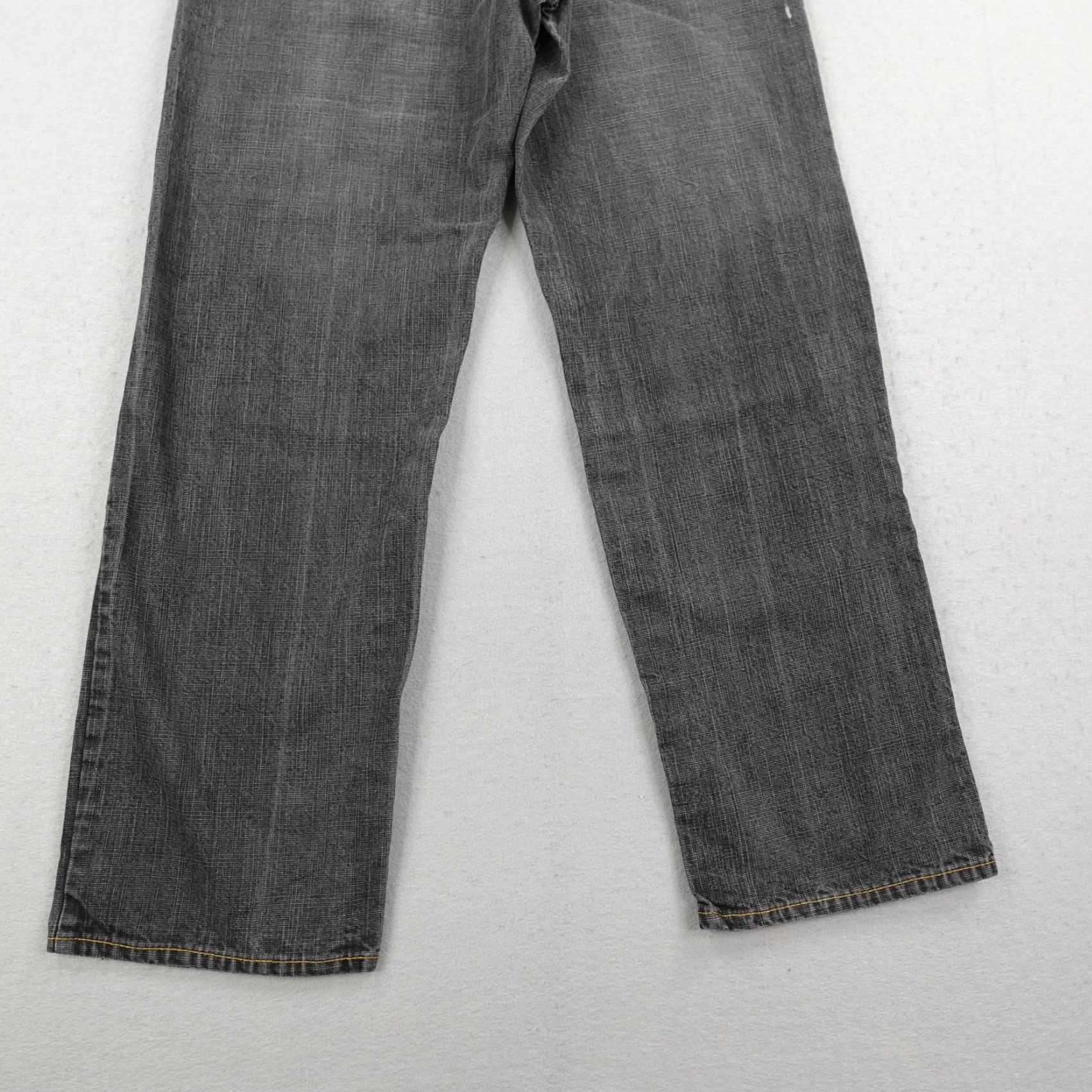 Denime VINTAGE Karl Kani Jeans Men Gray Denim Baggy 36 Adult Regular 36x34 Faded Embroidered Hip Hop Y2K Mens Size US 36 / EU 52 - 6 Thumbnail