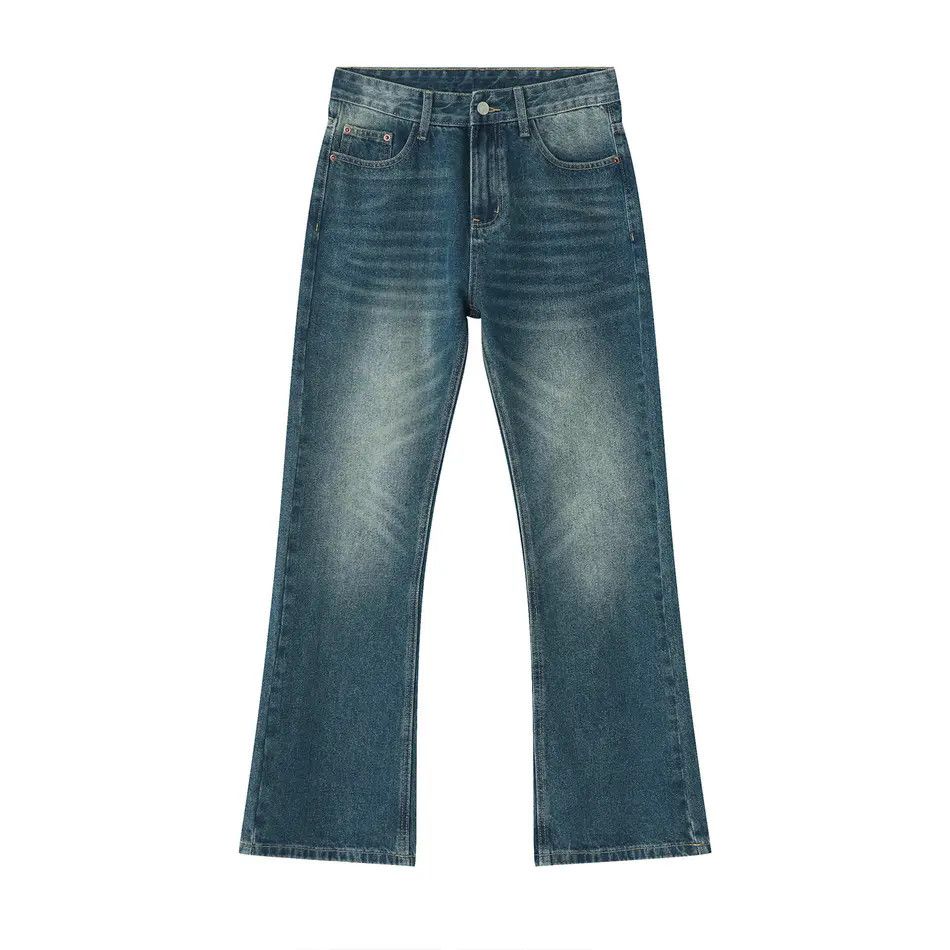 Japanese Brand Retro loose micro flared straight leg jeans Size US 32 / EU 48 - 4 Thumbnail