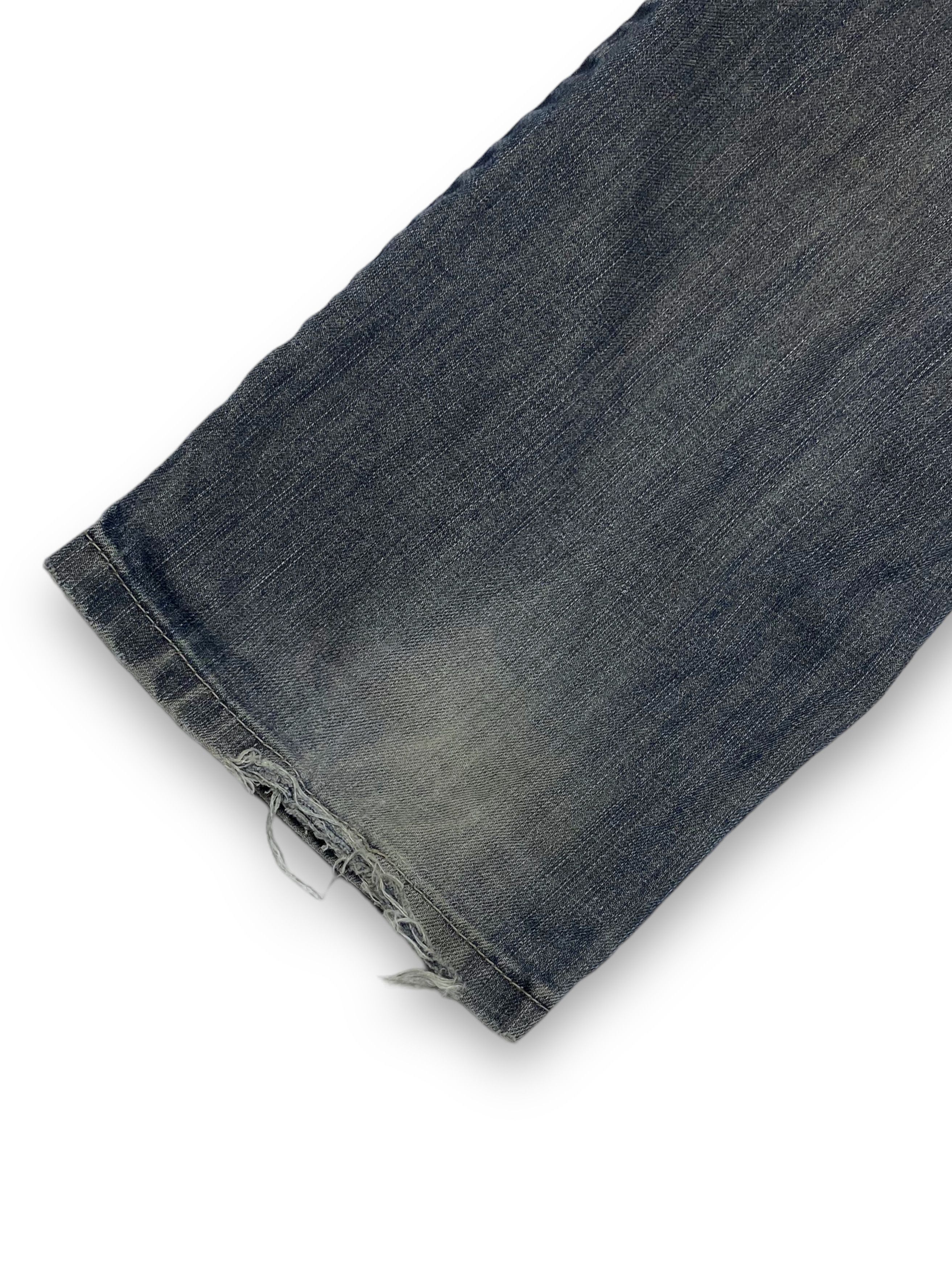 Lambretta Vintage LAMBRETTA Grey Washed Bootcut Distressed Jeans M753 Size US 34 / EU 50 - 18 Thumbnail