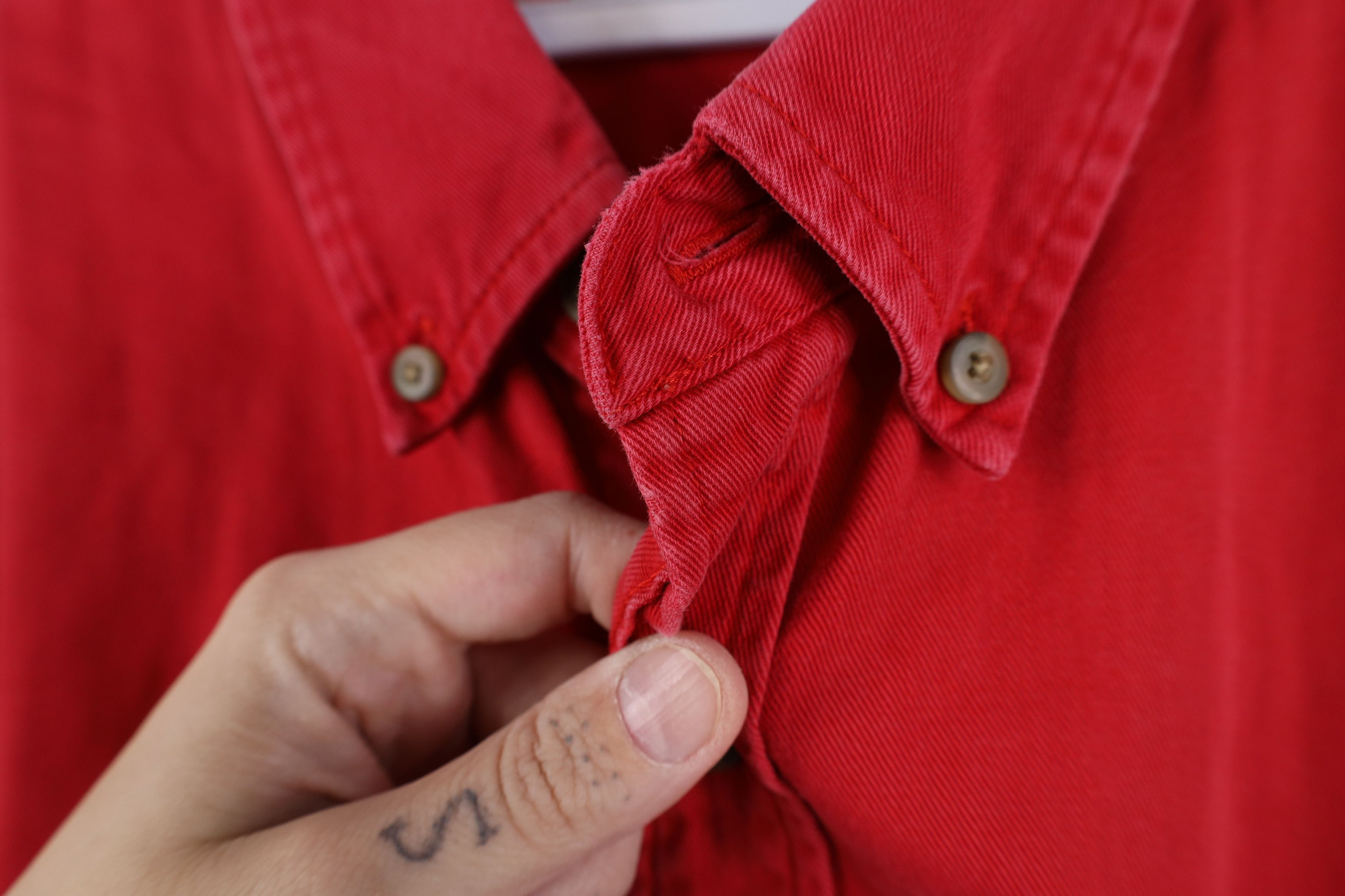 Eddie Bauer Vintage 90s Eddie Bauer Cotton Twill Button Down Shirt Red Size US XXL / EU 58 / 5 - 10 Thumbnail