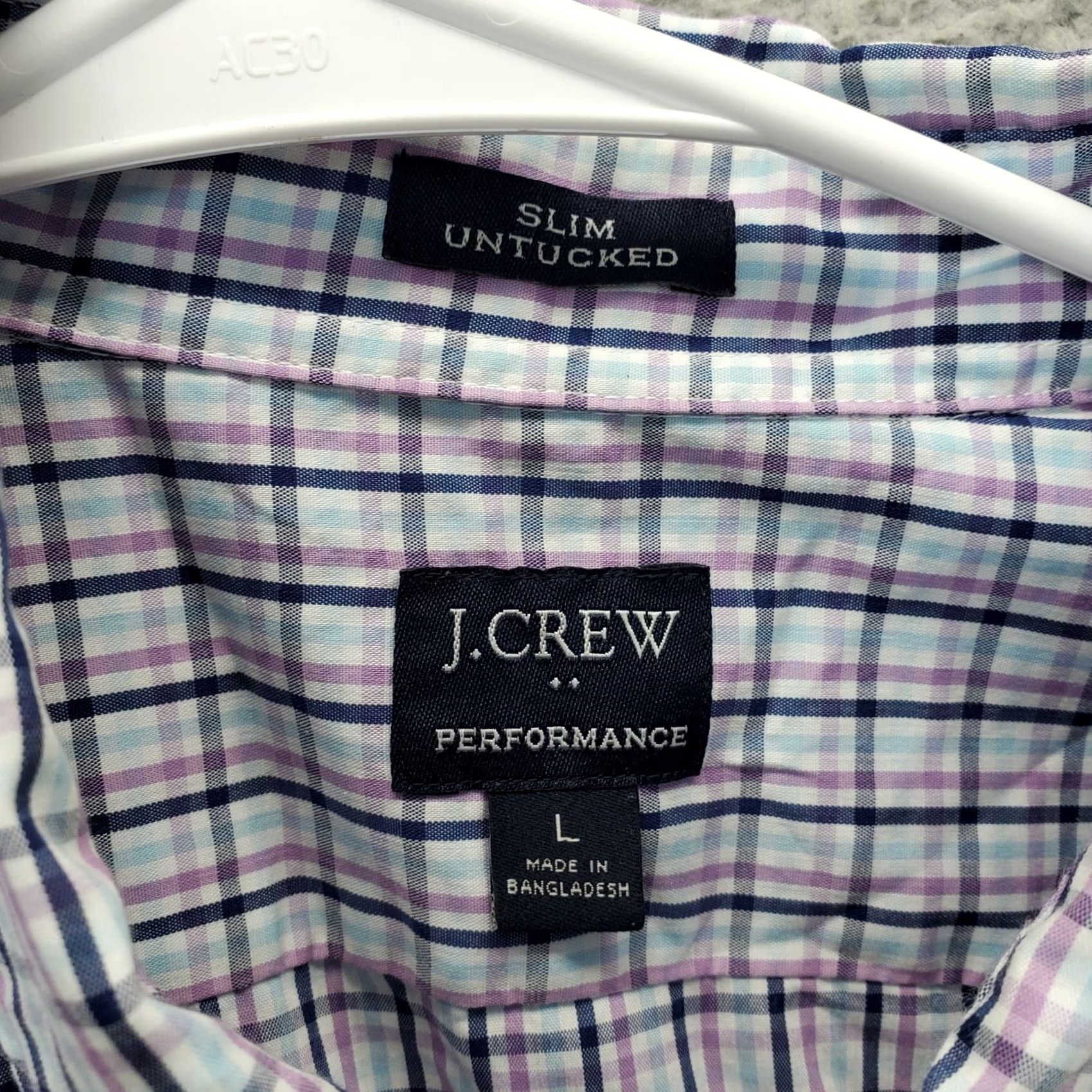 J.Crew J.CREW Casual Shirt Mens Large Multi Check Performance Slim Collared Button Down Size US L / EU 52-54 / 3 - 4 Thumbnail