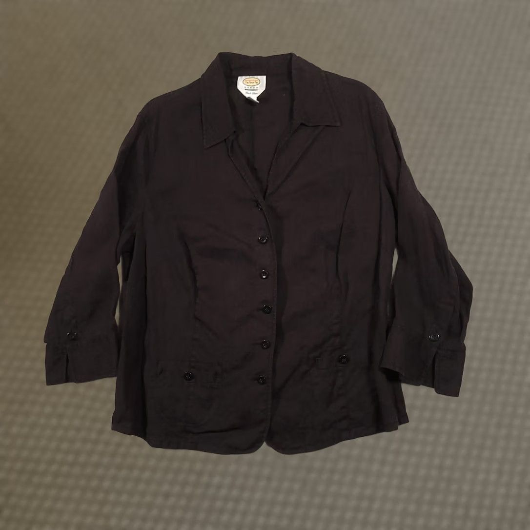 Talbots Talbots Women's 14W Brown Irish Linen 3/4 Sleeve Button Shirt Blouse Size XL / US 12-14 / IT 48-50 - 1 Thumbnail