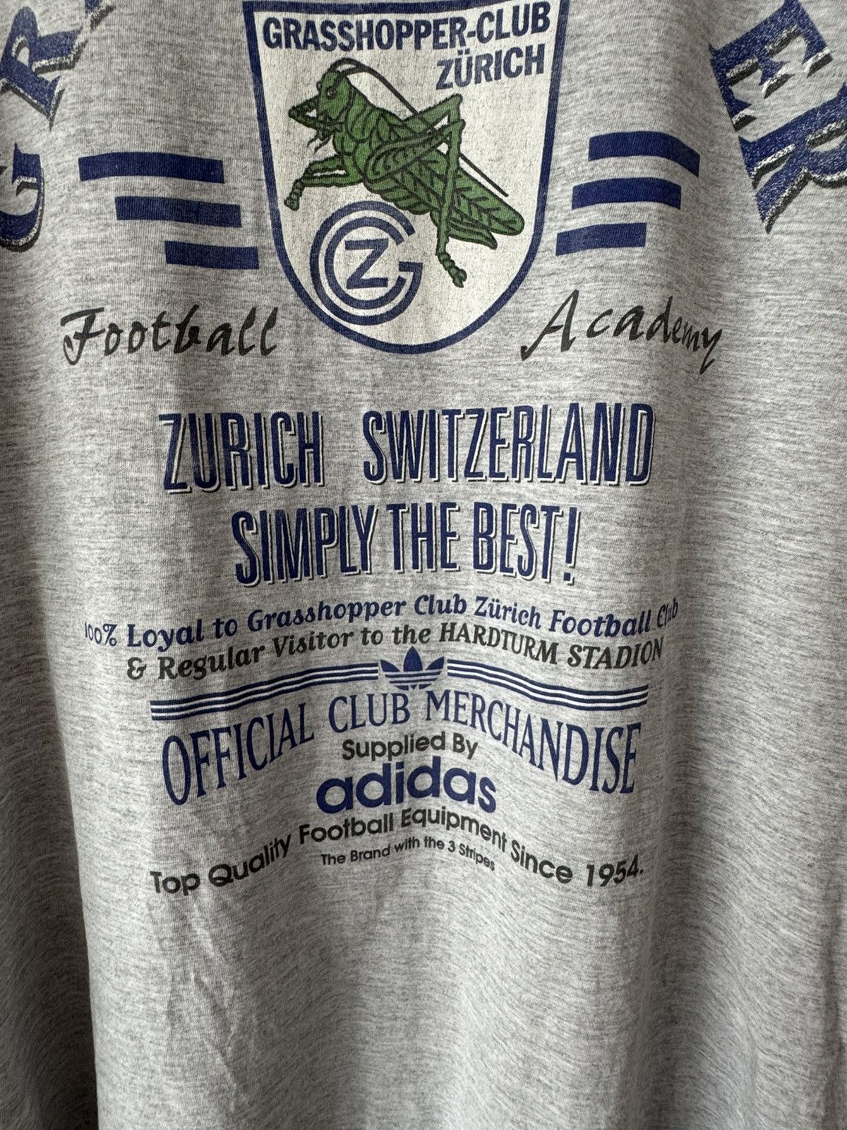 Adidas 🔥ADIDAS GRASSHOPPER ZURICH CLUB MERCH T-SHIRT FUSBALL 90s Size US XL / EU 56 / 4 - 7 Thumbnail