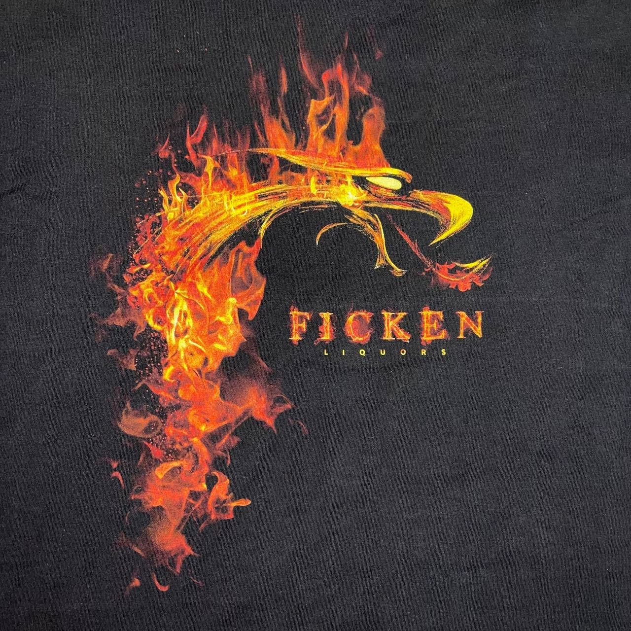 Vintage Vintage t shirt ficken liquors SZ L dragon fire Pheonix Size US L / EU 52-54 / 3 - 6 Thumbnail