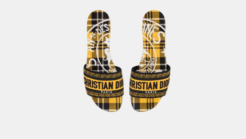 Dior o1w1db10924 Dway Slides in Yellow Black Size US 8 / IT 38 - 4 Thumbnail