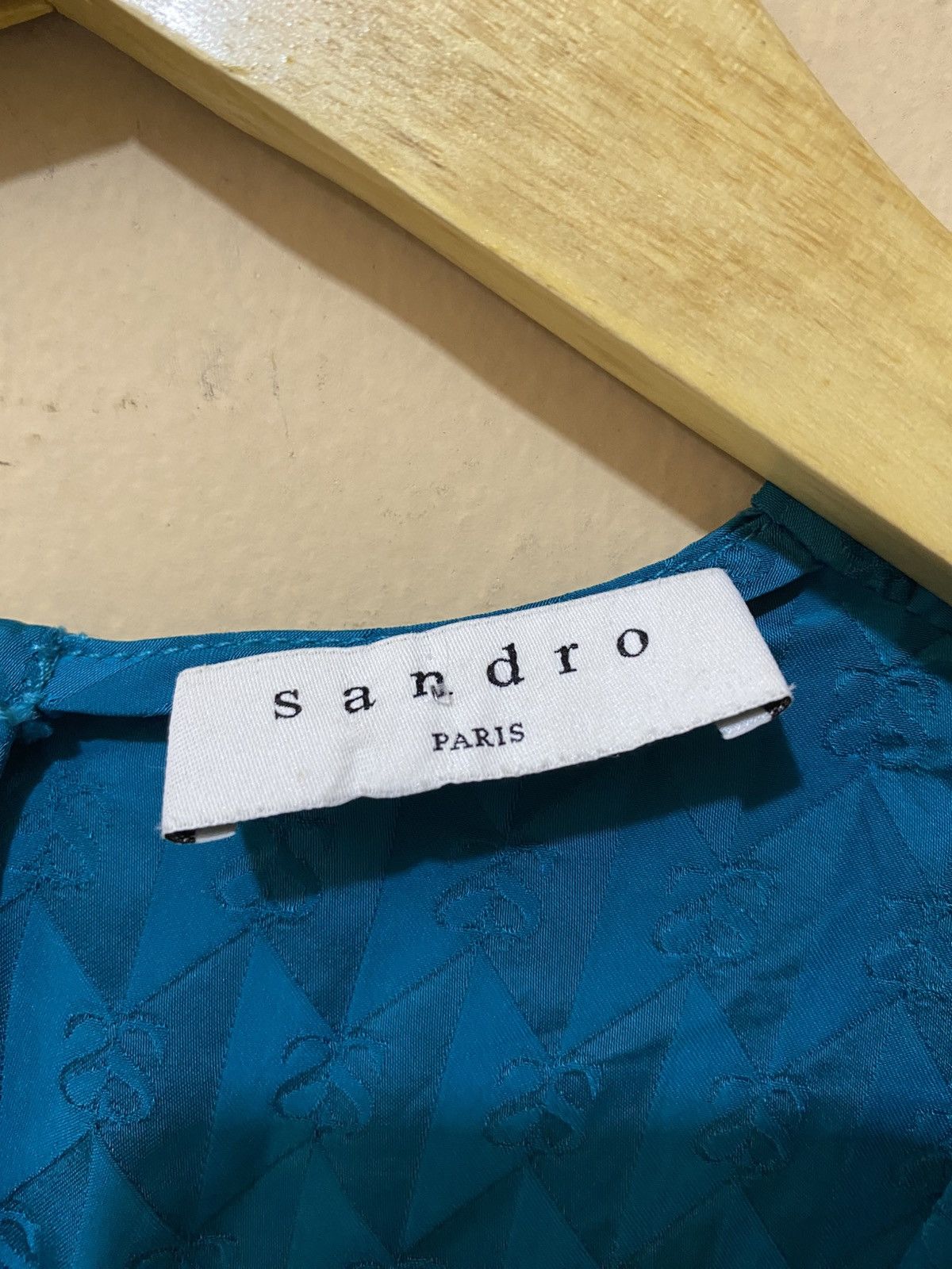 Sandro Sandro Paris Monogram Silk Blouse Size XS / US 0-2 / IT 36-38 - 6 Thumbnail