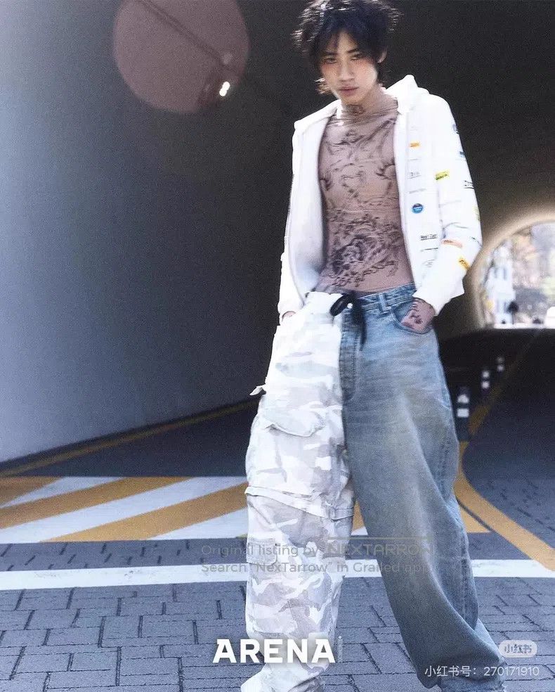Balenciaga Balenciaga size M Camouflage Patchwork Denim Work Pants Size US 27 - 6 Thumbnail