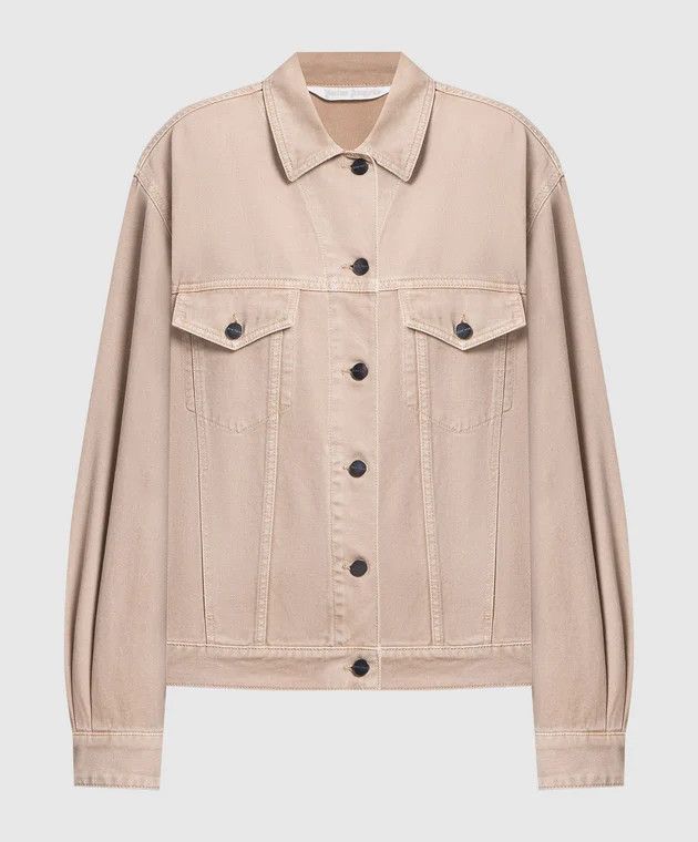Palm Angels o1s22i1n0824 Oversized Denim Jacket in Beige Size M / US 6-8 / IT 42-44 - 1 Thumbnail