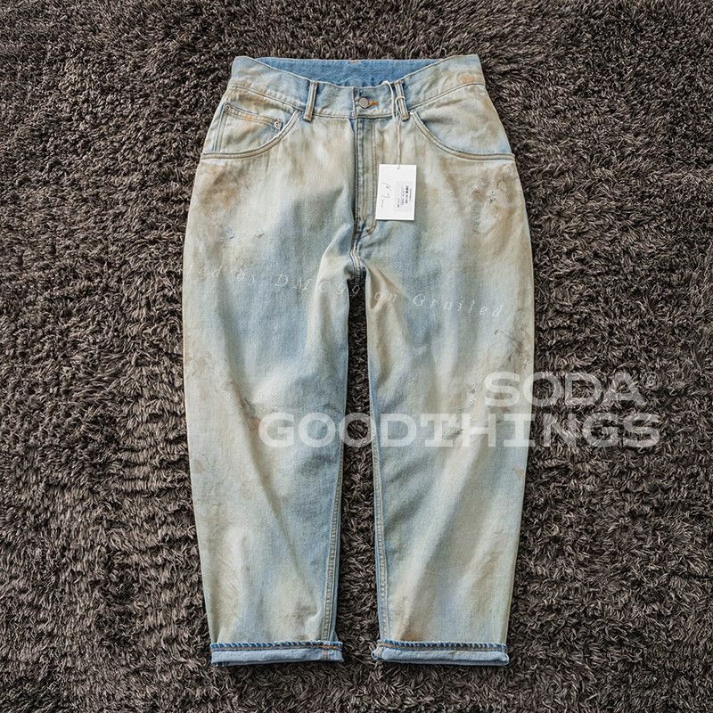 ANACHRONORM Ancellm Distressed Selvedge Tapered Jeans Size US 26 / EU 42 - 1 Thumbnail