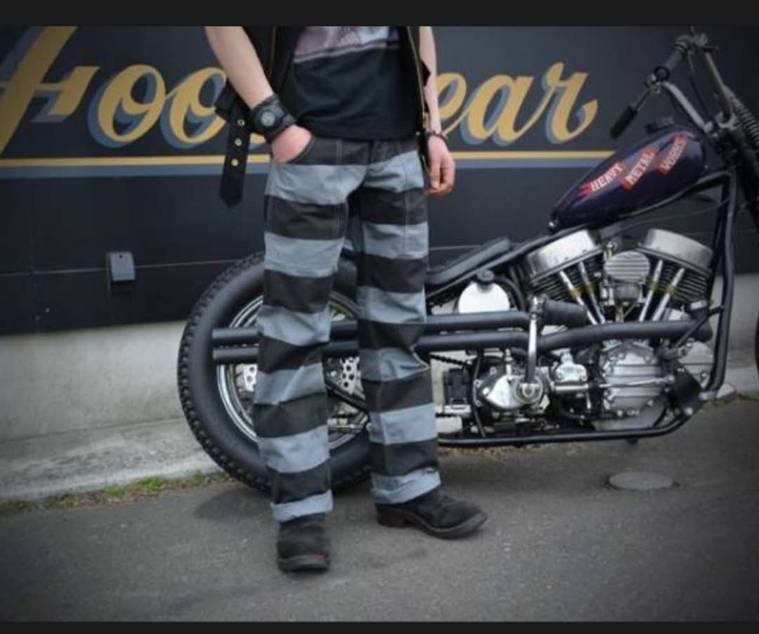 Japanese Brand 💥Biker Style💥Road Runner Prisoner Stripe Sturdy Pant F469 Size US 33 - 8 Thumbnail