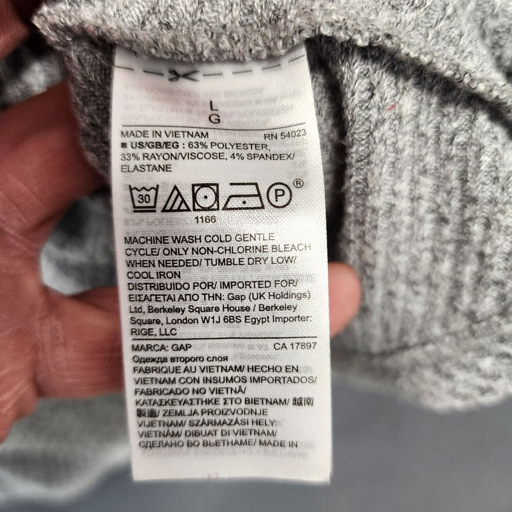 Gap Gap Dress Women's L Large Light Grey Long Sleeve Ribbed Swing Stretch Knee Length A-Line Pullover Dress Mens Womens Girls Size L / US 10 / IT 46 - 5 Thumbnail