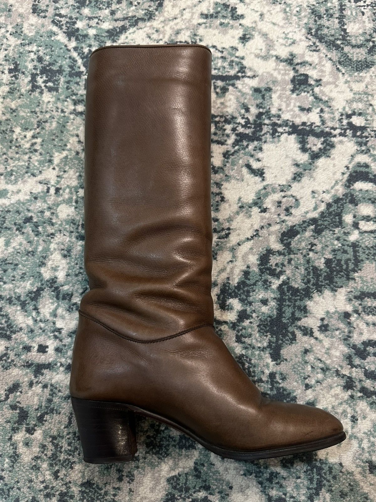 Gucci Gucci Brown Leather Pull On Knee High Riding Low Heel Boots Size US 6 / IT 36 - 14 Thumbnail