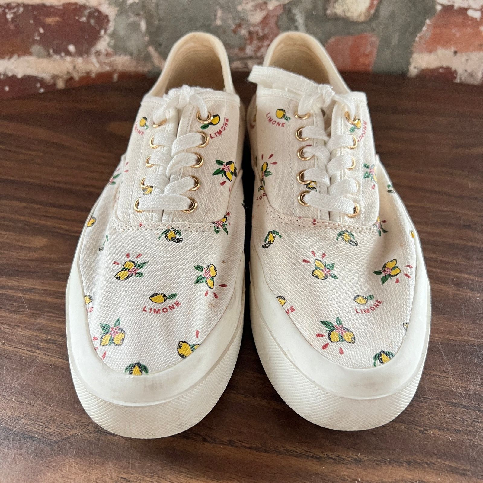 Maison Kitsune Maison Kitsune Limone All Over Print Sneakers Size 41 US 9 Size US 9 / EU 42 - 2 Thumbnail