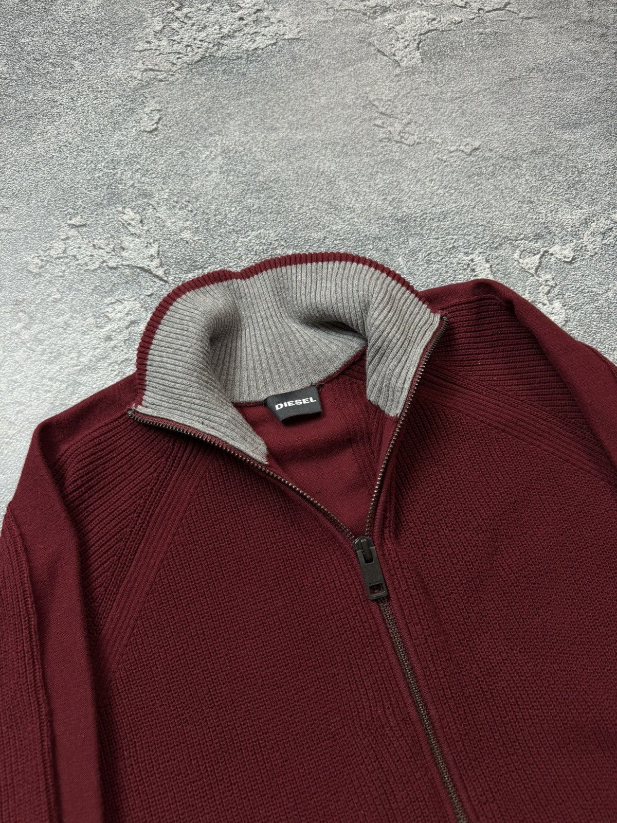 Diesel Diesel Stretch Ribbed Striped Sleeve Zip Cardigan Sweater Size US M / EU 48-50 / 2 - 10 Thumbnail