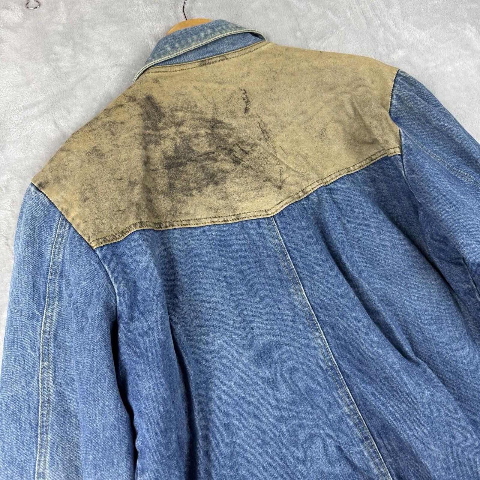 Guess VTG Guess Georges Marciano Denim Jacket Leather Patchwork L Size US L / EU 52-54 / 3 - 9 Thumbnail
