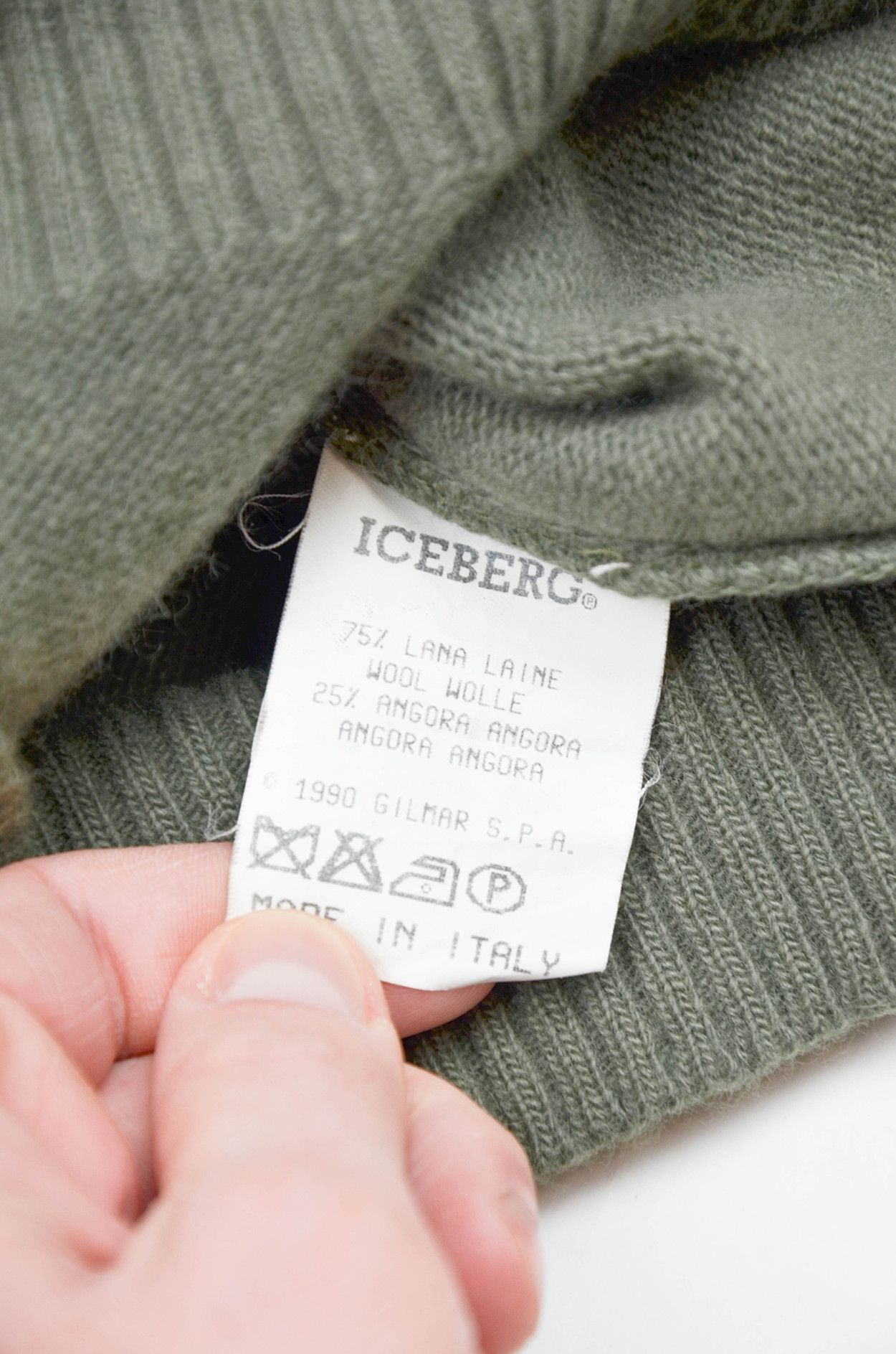 Iceberg Iceberg 1990 Wool Angora Graphic Knit Sweater - Size L Size L / US 10 / IT 46 - 8 Thumbnail