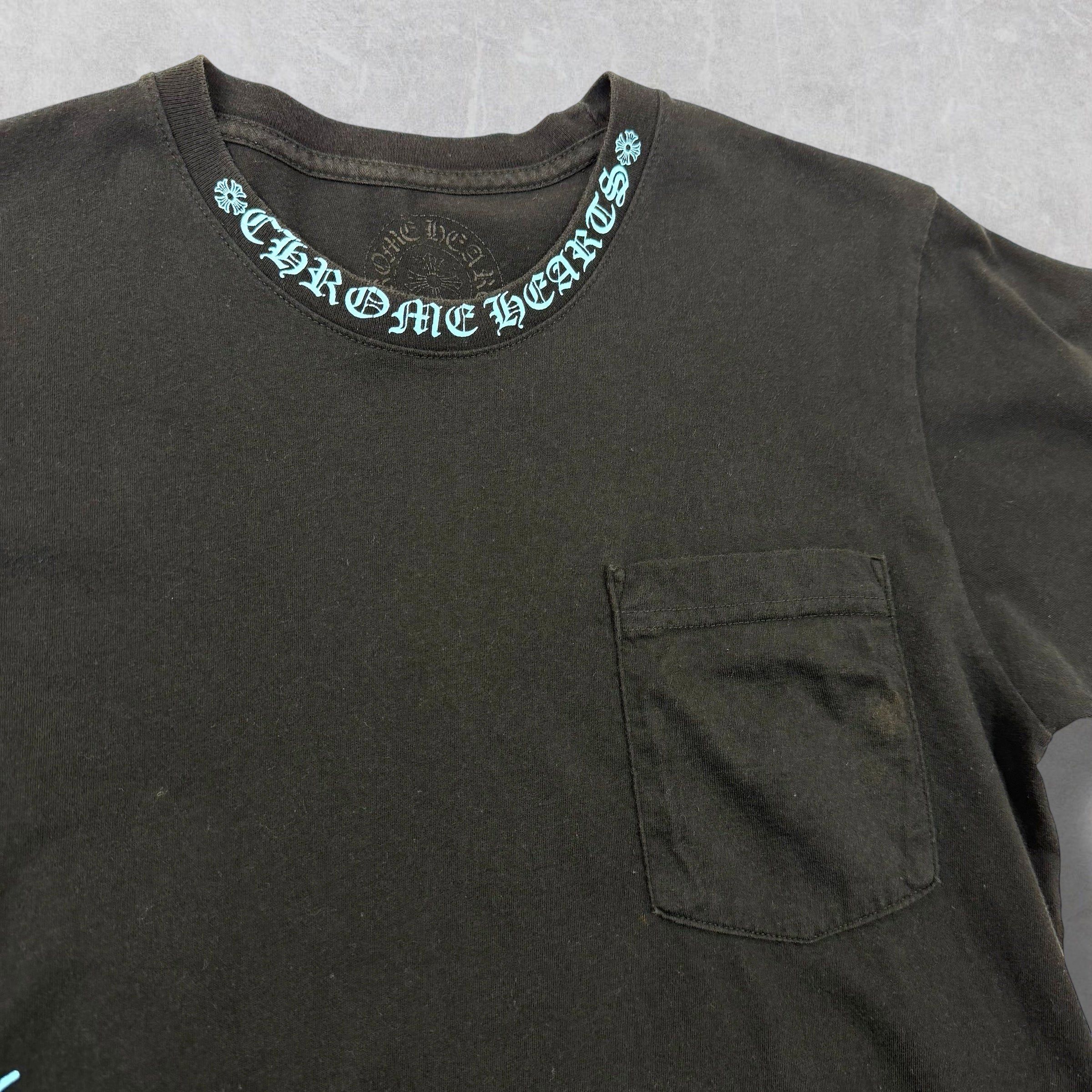Chrome Hearts Chrome Hearts Blue Neck Logo Script Tee Small Size US S / EU 44-46 / 1 - 3 Thumbnail
