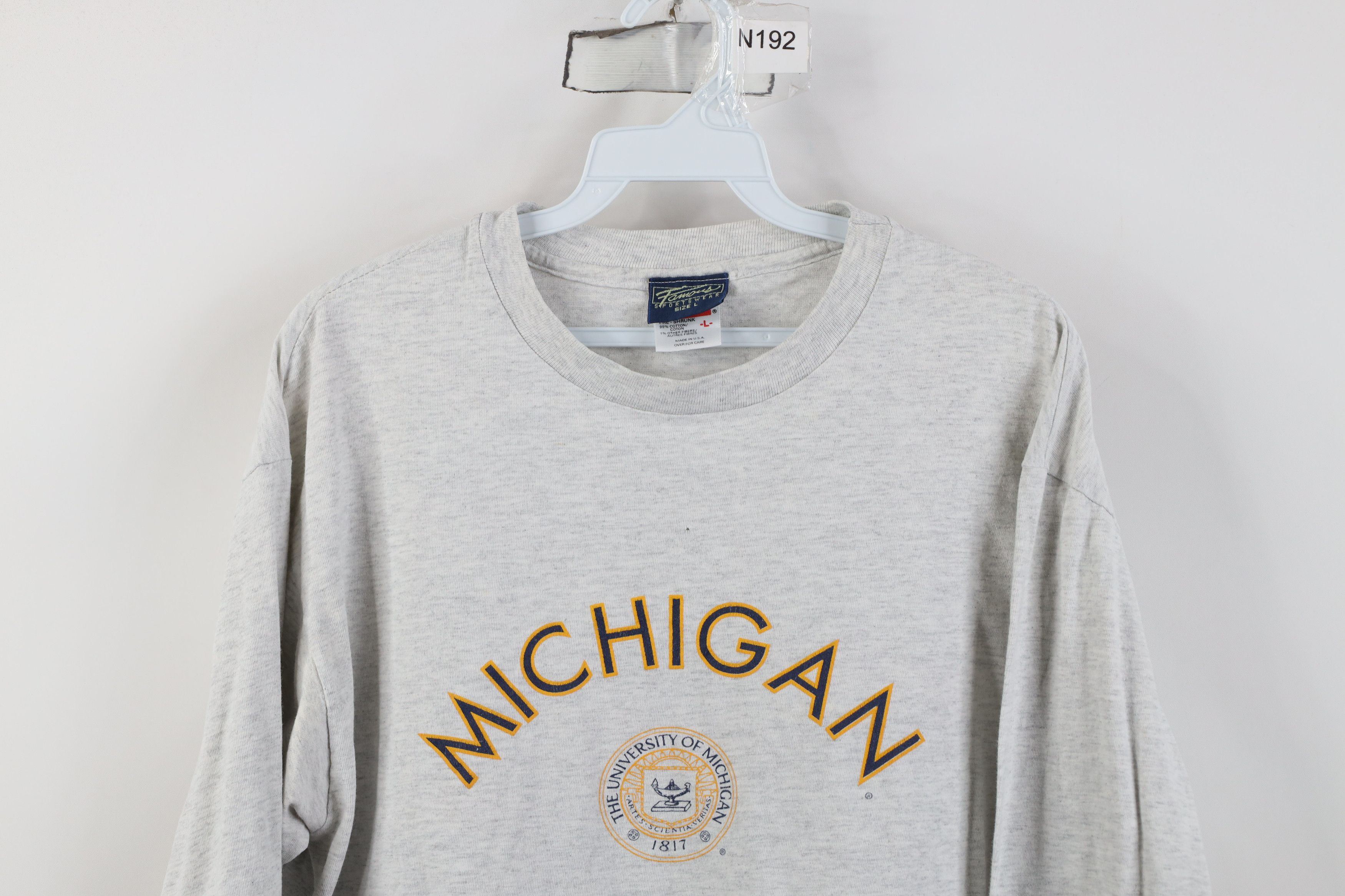 Vintage Vintage 90s University of Michigan Long Sleeve T-Shirt USA Size US L / EU 52-54 / 3 - 2 Thumbnail