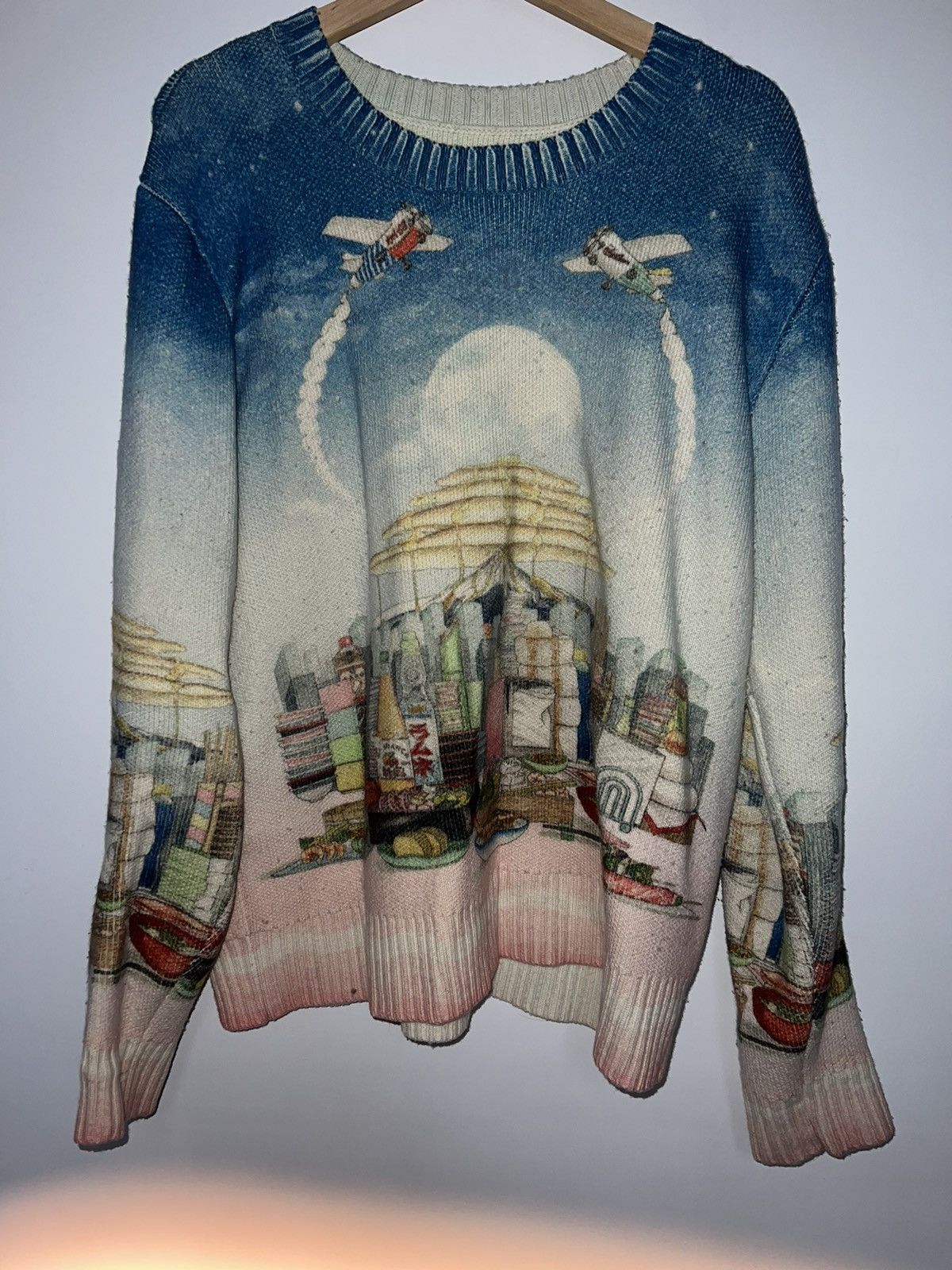 Casablanca Casablanca skyline cafe print Merino Wool Crewneck Sweater Size US XL / EU 56 / 4 - 1 Thumbnail