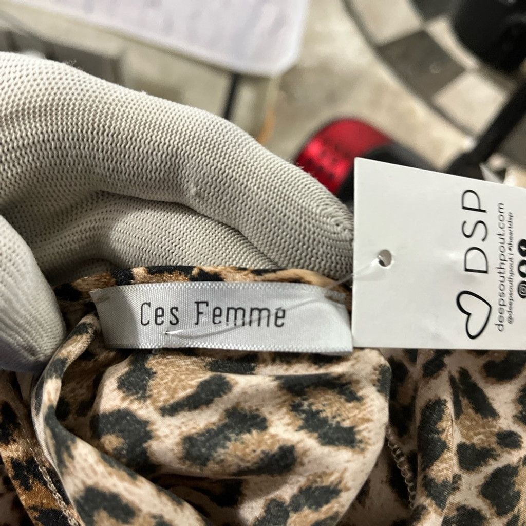 Other Chic Leopard Print Jumpsuit with Wrap Detail & Belt – NWT Size L / US 10 / IT 46 - 12 Thumbnail