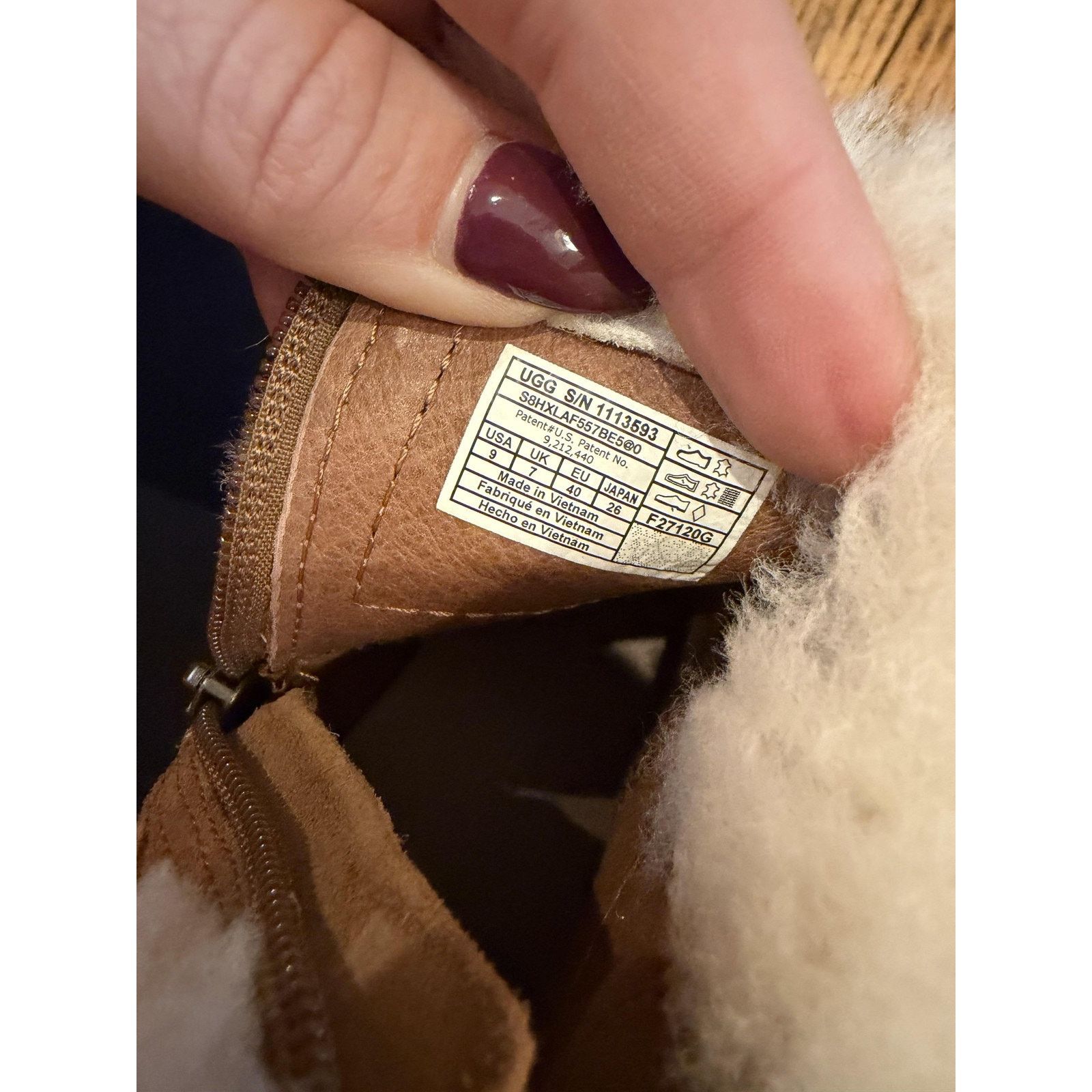 Ugg UGG Elowen Womens Boots 9 Brn Suede Shearling Cuff Zip Ankle Size US 9 / IT 39 - 8 Thumbnail