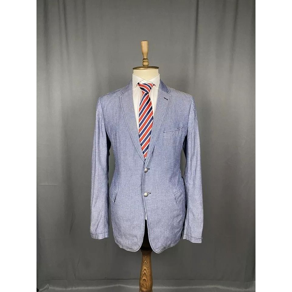 Hugo Boss Hugo Boss Men's Blue Summer Blazer Sportcoat Jacket Size 56 Size 54R - 2 Thumbnail