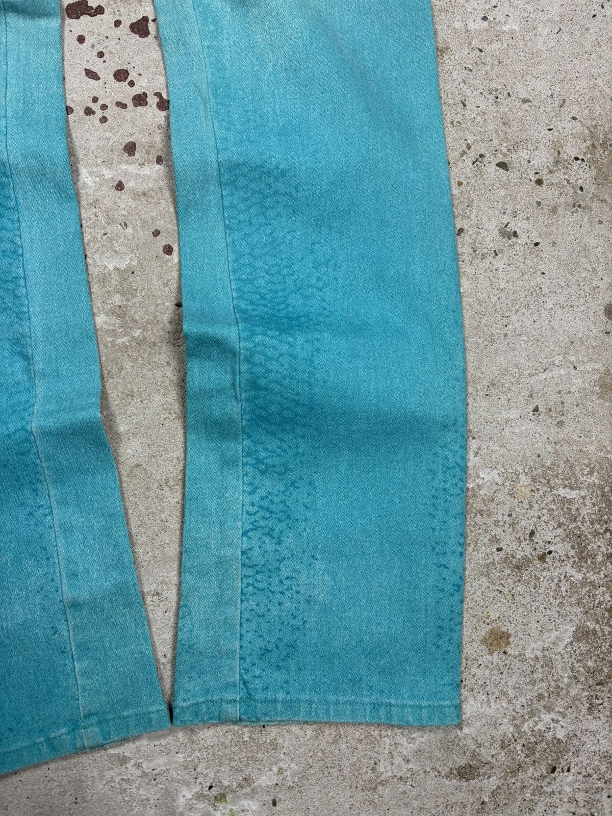 Roberto Cavalli Vintage 90s Roberto Cavalli Jeans Blue Fish Scale Denim Pant Size 28" / US 6 / IT 42 - 4 Thumbnail