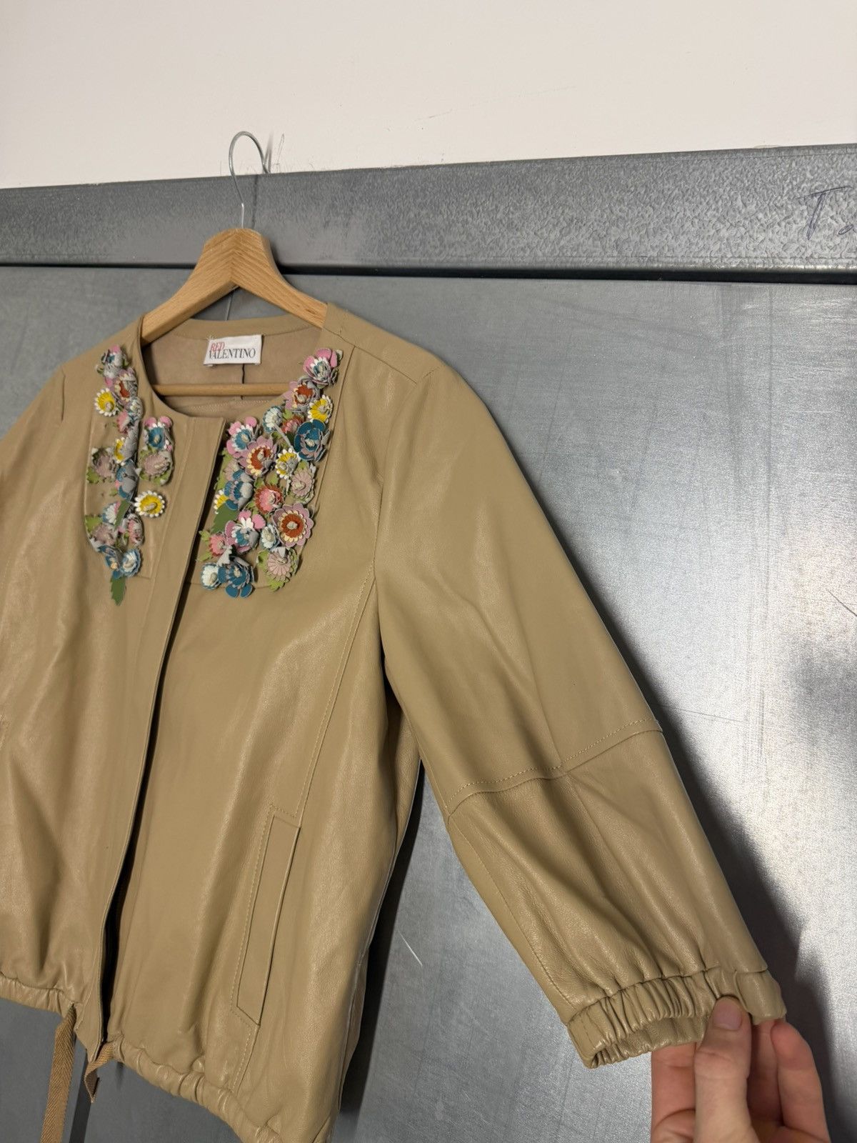 RED Valentino Red Valentino Leather Floral Abstract Jacket Size S / US 4 / IT 40 - 10 Thumbnail
