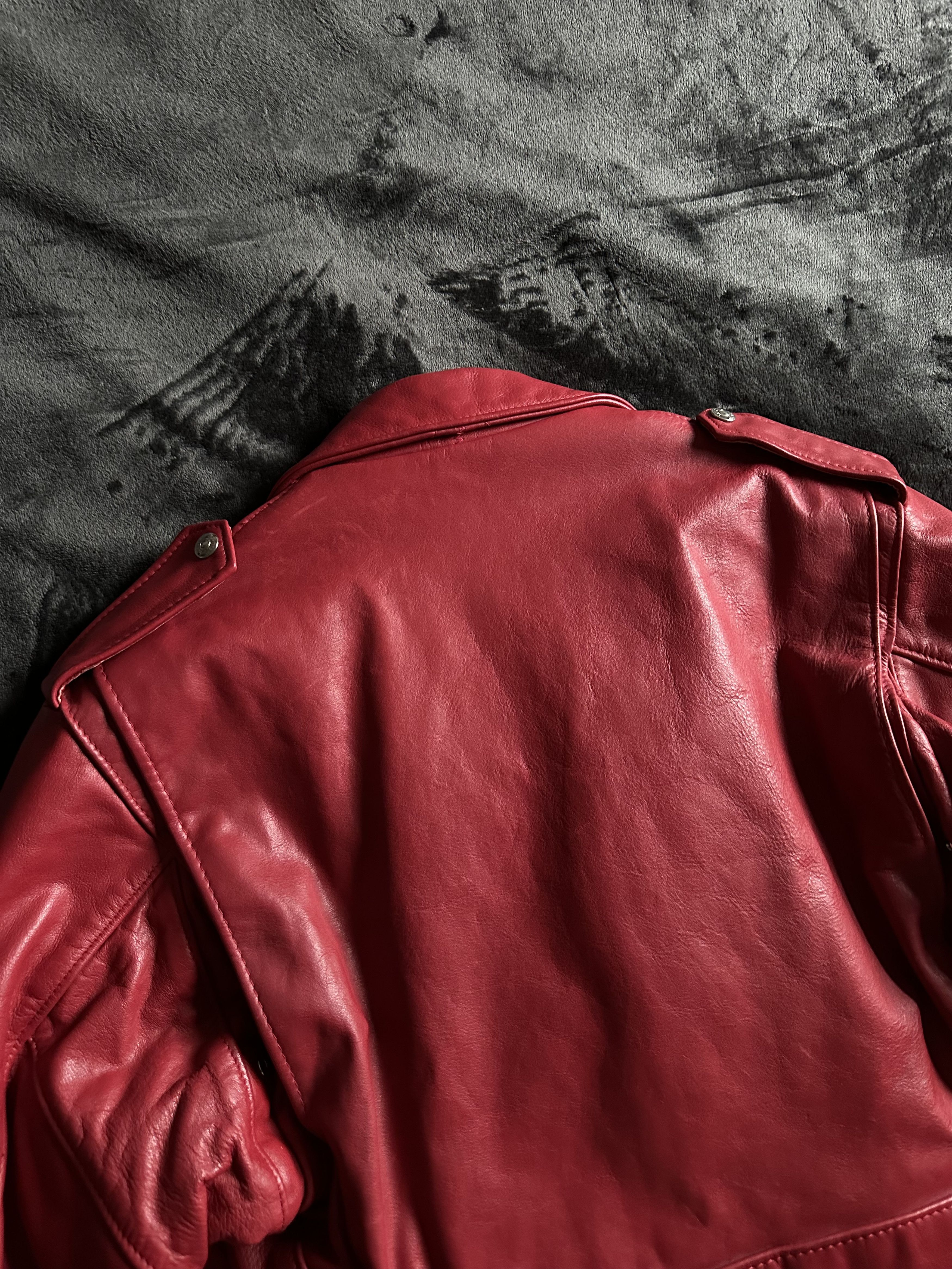 Schott Schott Perfecto Women's Leather Motorcycle Jacket Red sz.12 Size L / US 10 / IT 46 - 15 Thumbnail