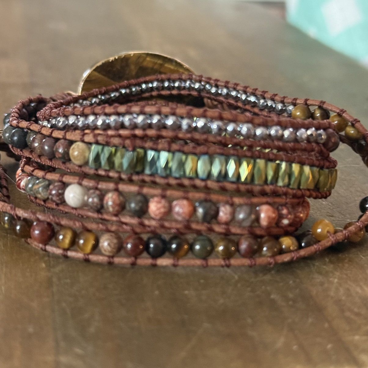 Other Natural Tiger eye & Jasper beaded wrap bracelet Size ONE SIZE - 6 Thumbnail