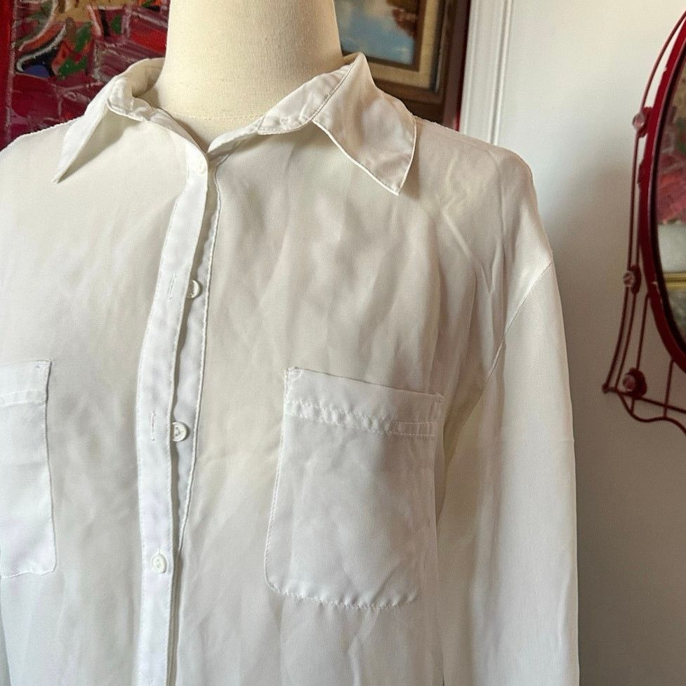 Other kardashian kollection white mesh button up blouse Size XS / US 0-2 / IT 36-38 - 2 Thumbnail