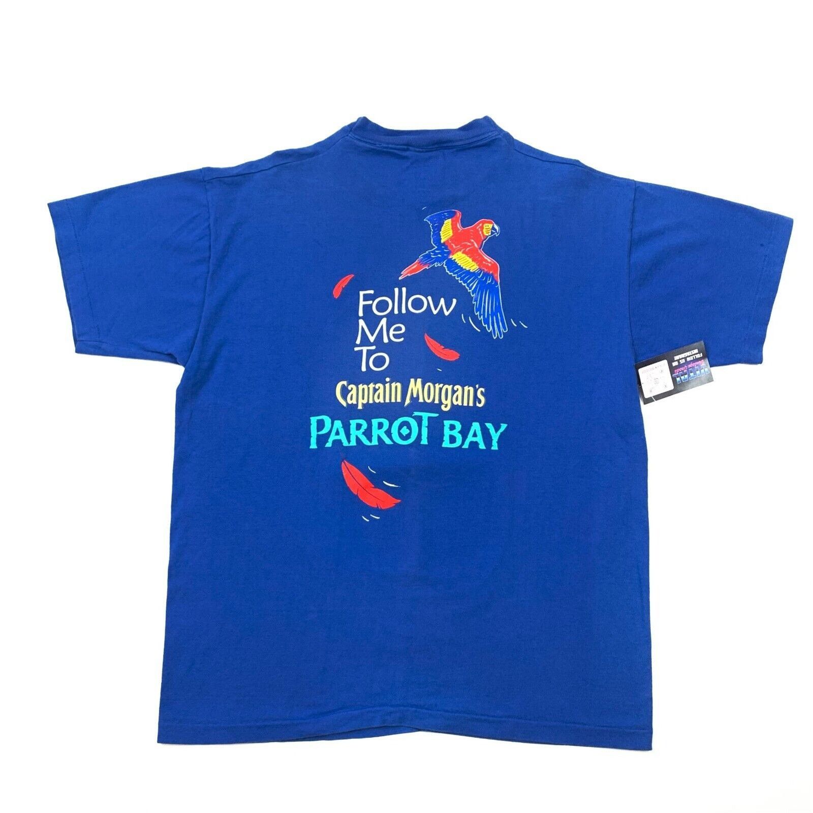 Vintage Captain Morgan's Parrot Bay Promo Drinking Tee Blue Size XL Size US XL / EU 56 / 4 - 5 Thumbnail