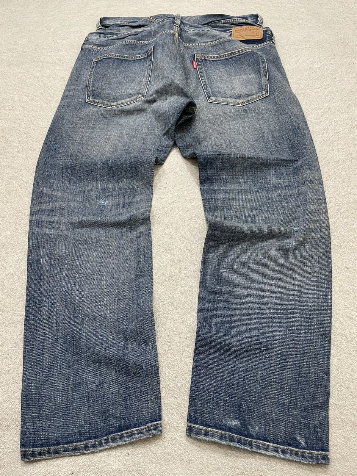 Japanese Brand 2000s Rnasweat Double Waist Distressed Button Fly Y2K Size US 34 / EU 50 - 2 Thumbnail