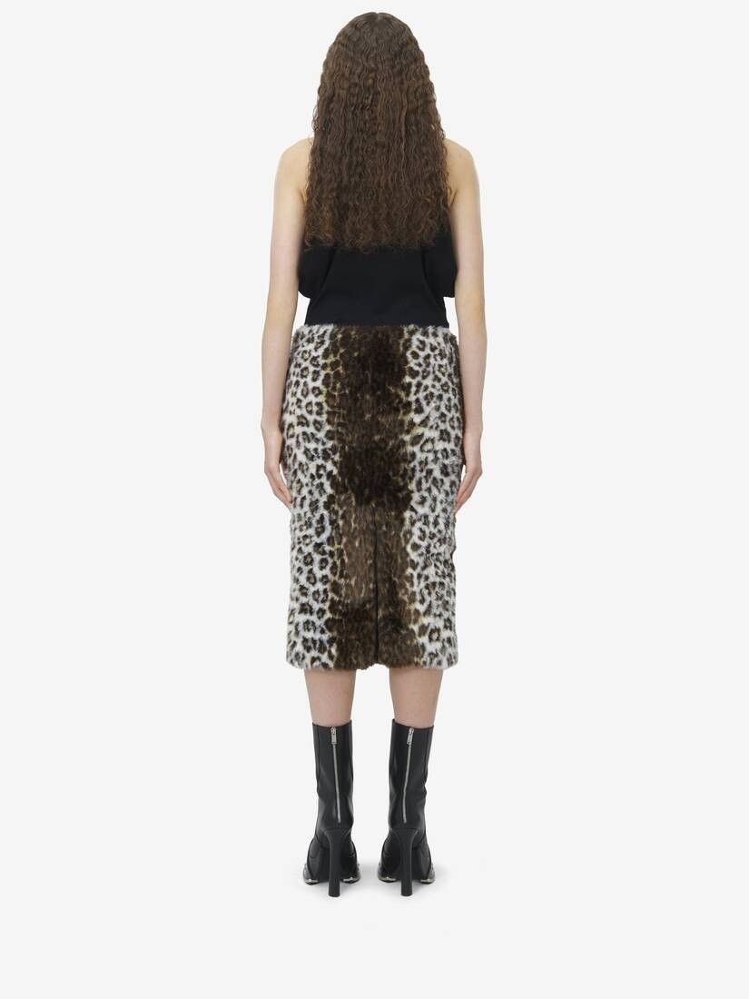 Alexander McQueen o1srvl11e0326 Leopard Jacquard Pencil Skirt in Multicolor Size 27" / US 4 / IT 40 - 4 Thumbnail