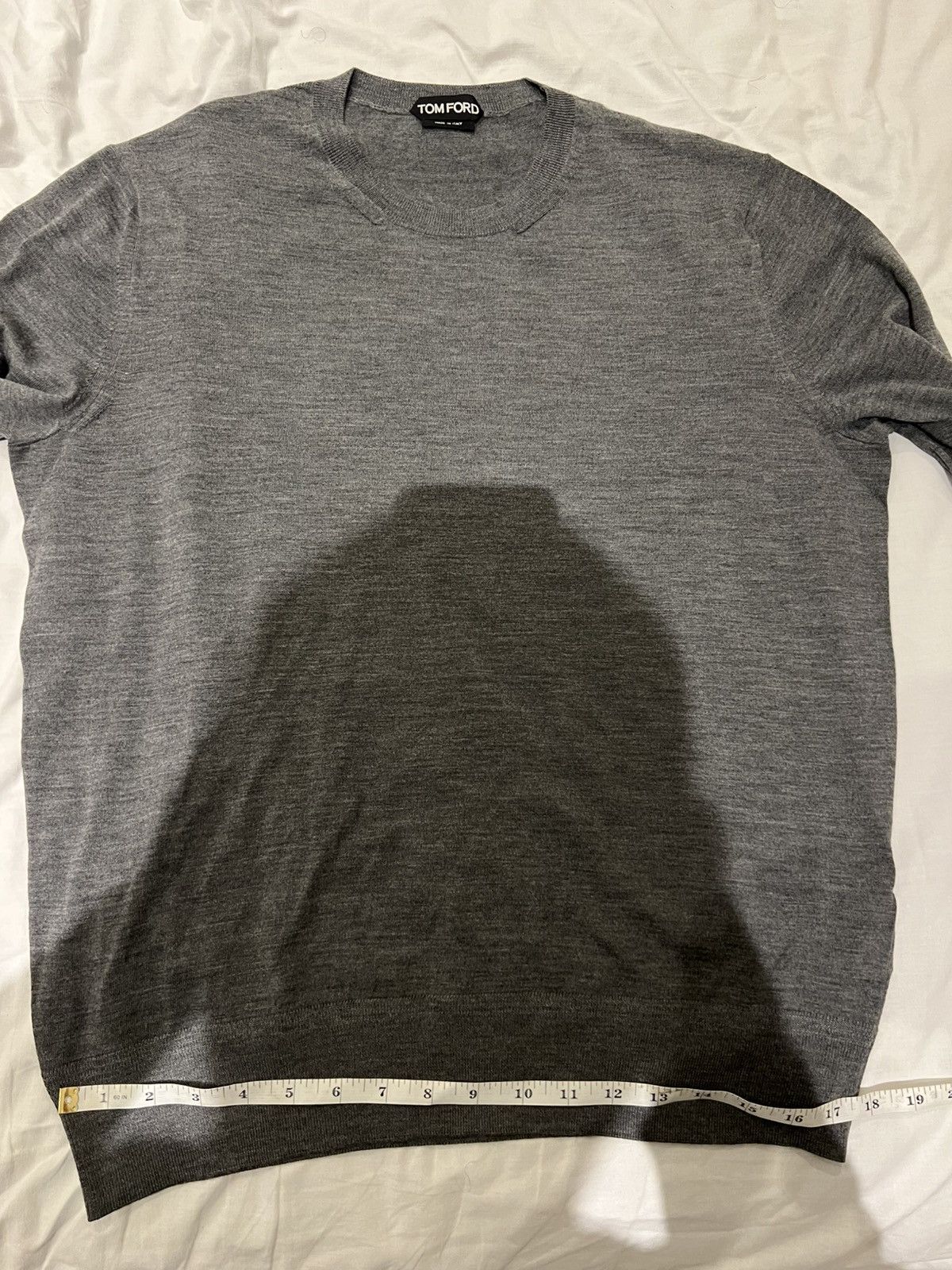 TOM FORD FINE GAUGE MERINO CREWNECK COLOUR CHARCOAL GREY 52