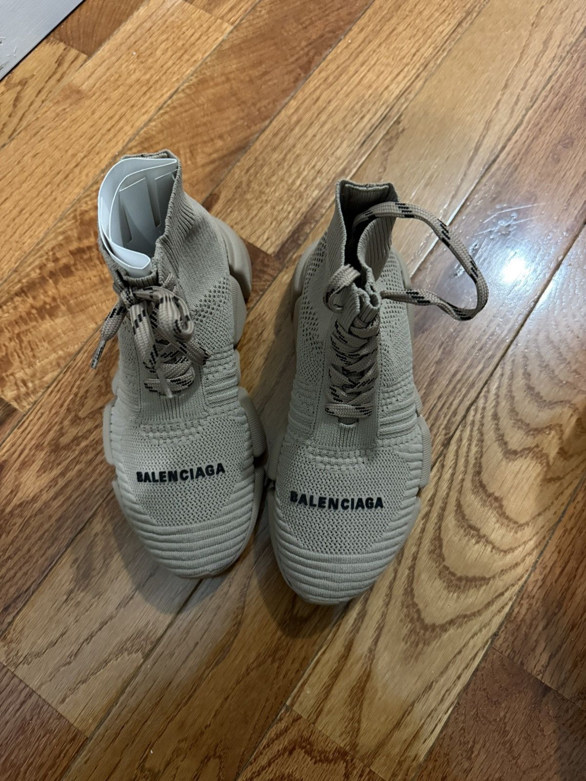 Balenciaga Balenciaga WMNS Speed 2.0 Beige Lace Up Size US 4 / IT 34 - 4 Thumbnail